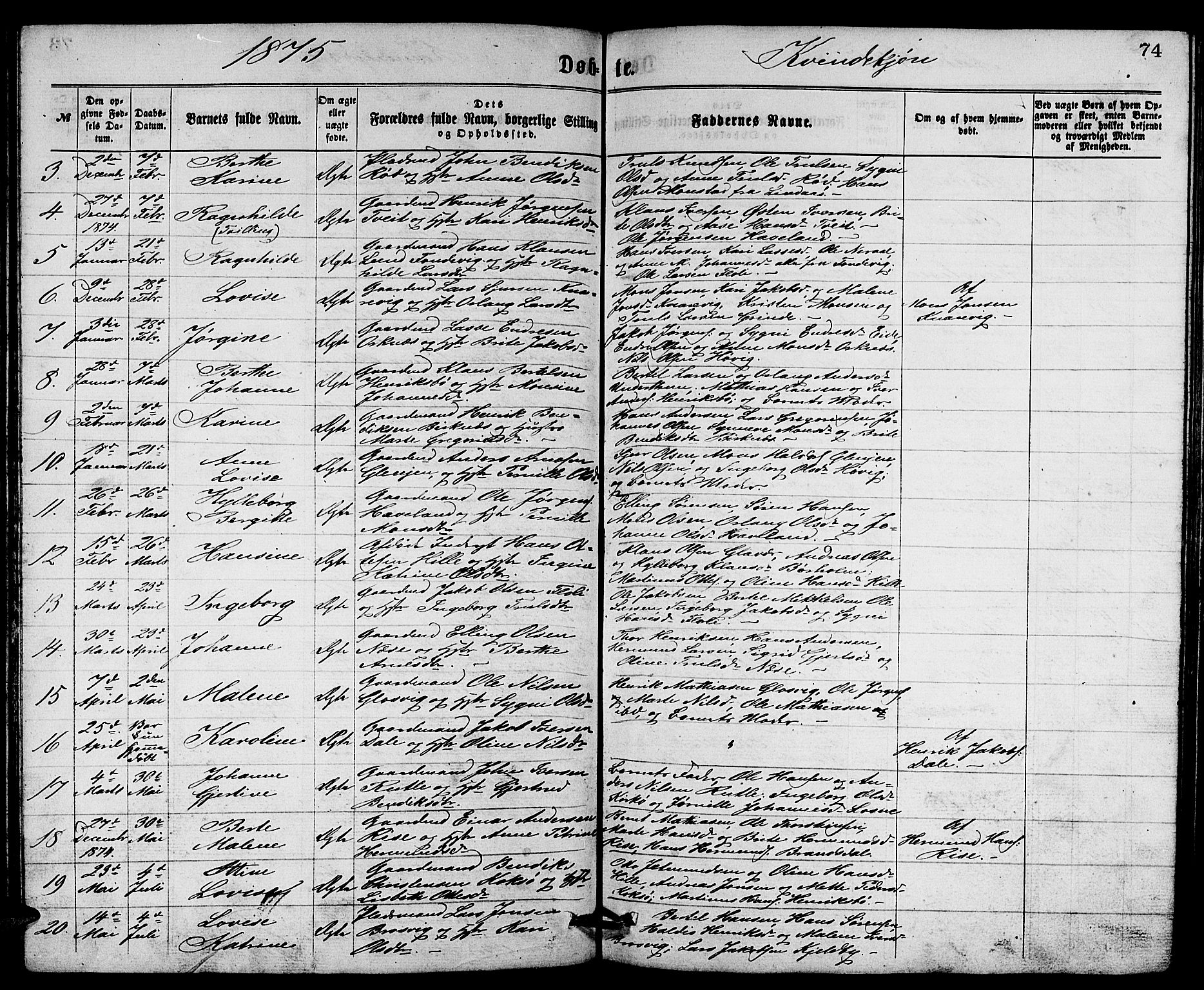 Gulen sokneprestembete, AV/SAB-A-80201/H/Hab/Habb/L0002: Parish register (copy) no. B 2, 1867-1883, p. 74