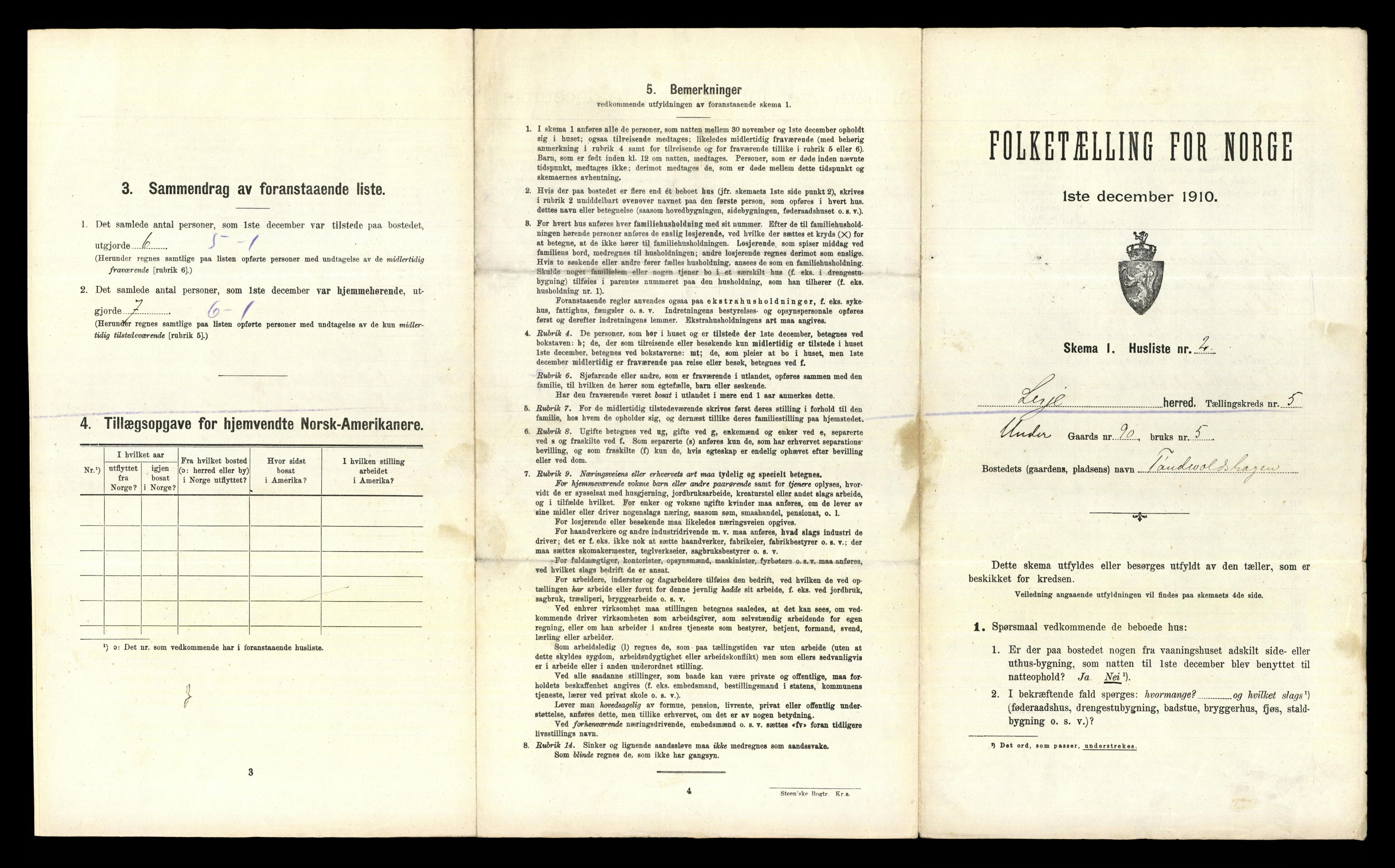 RA, 1910 census for Lesja, 1910, p. 565