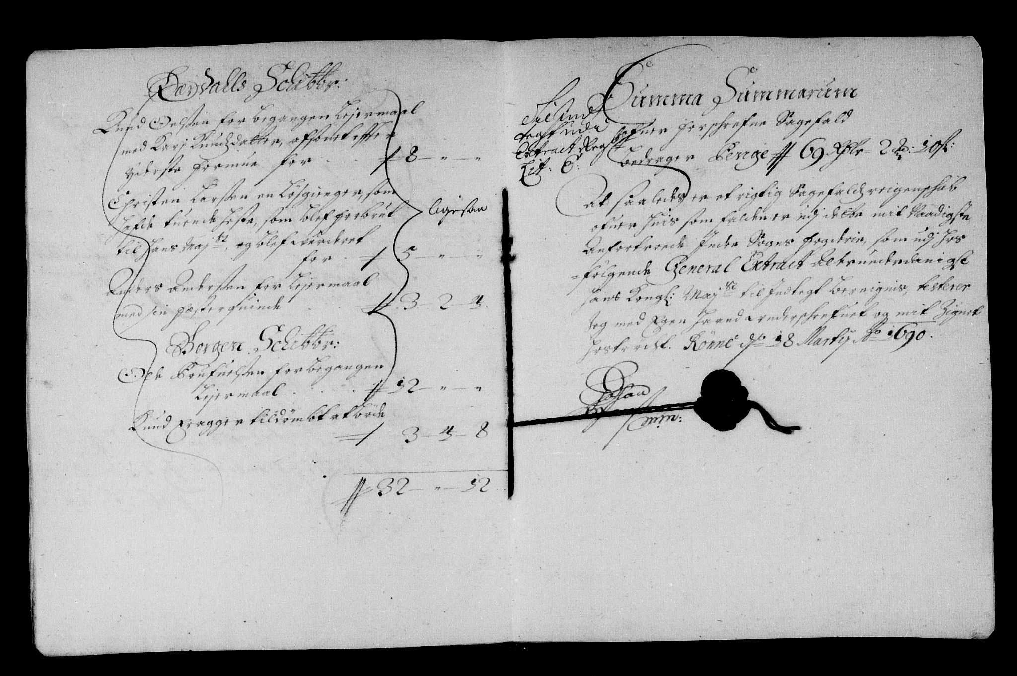 Rentekammeret inntil 1814, Reviderte regnskaper, Stiftamtstueregnskaper, Bergen stiftamt, AV/RA-EA-6043/R/Rc/L0091: Bergen stiftamt, 1689