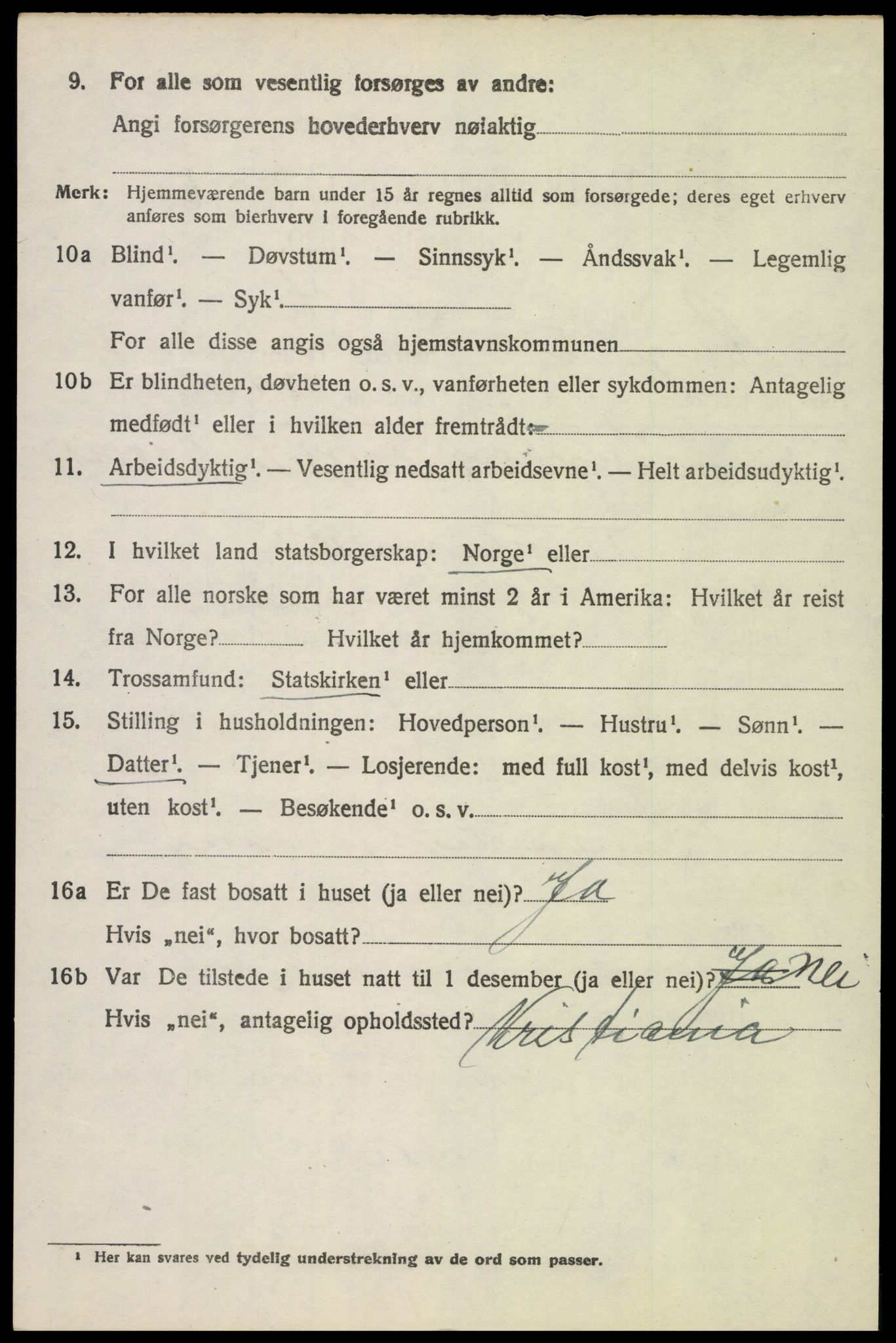 SAH, 1920 census for Ringebu, 1920, p. 8256