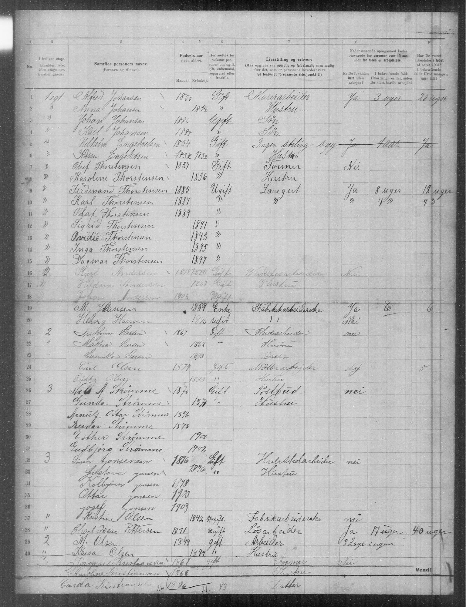 OBA, Municipal Census 1903 for Kristiania, 1903, p. 4969