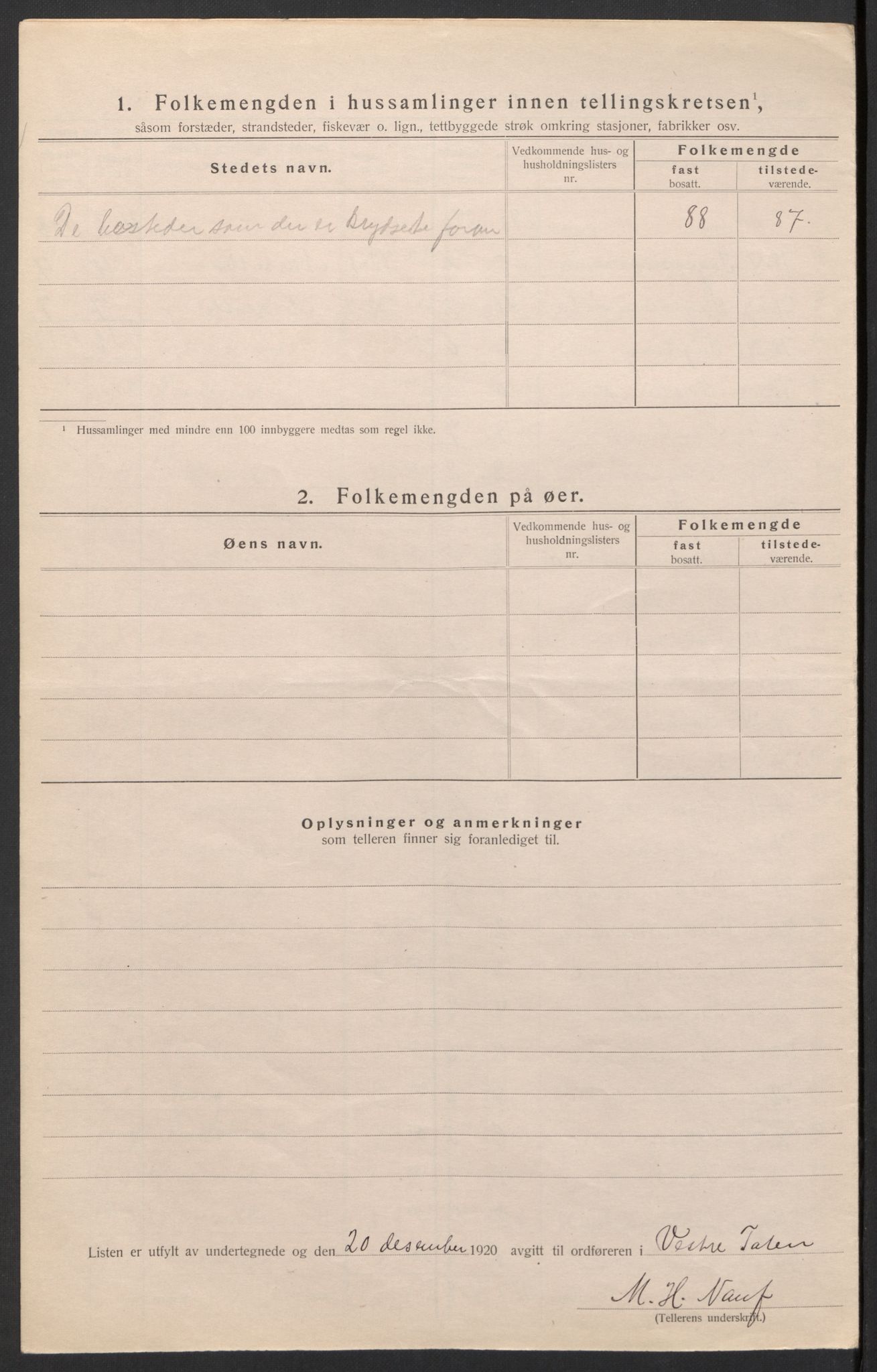 SAH, 1920 census for Vestre Toten, 1920, p. 25