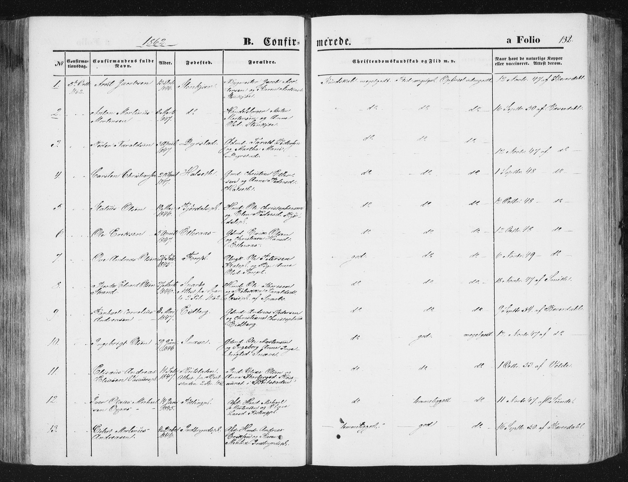 Ministerialprotokoller, klokkerbøker og fødselsregistre - Nord-Trøndelag, AV/SAT-A-1458/746/L0447: Parish register (official) no. 746A06, 1860-1877, p. 132