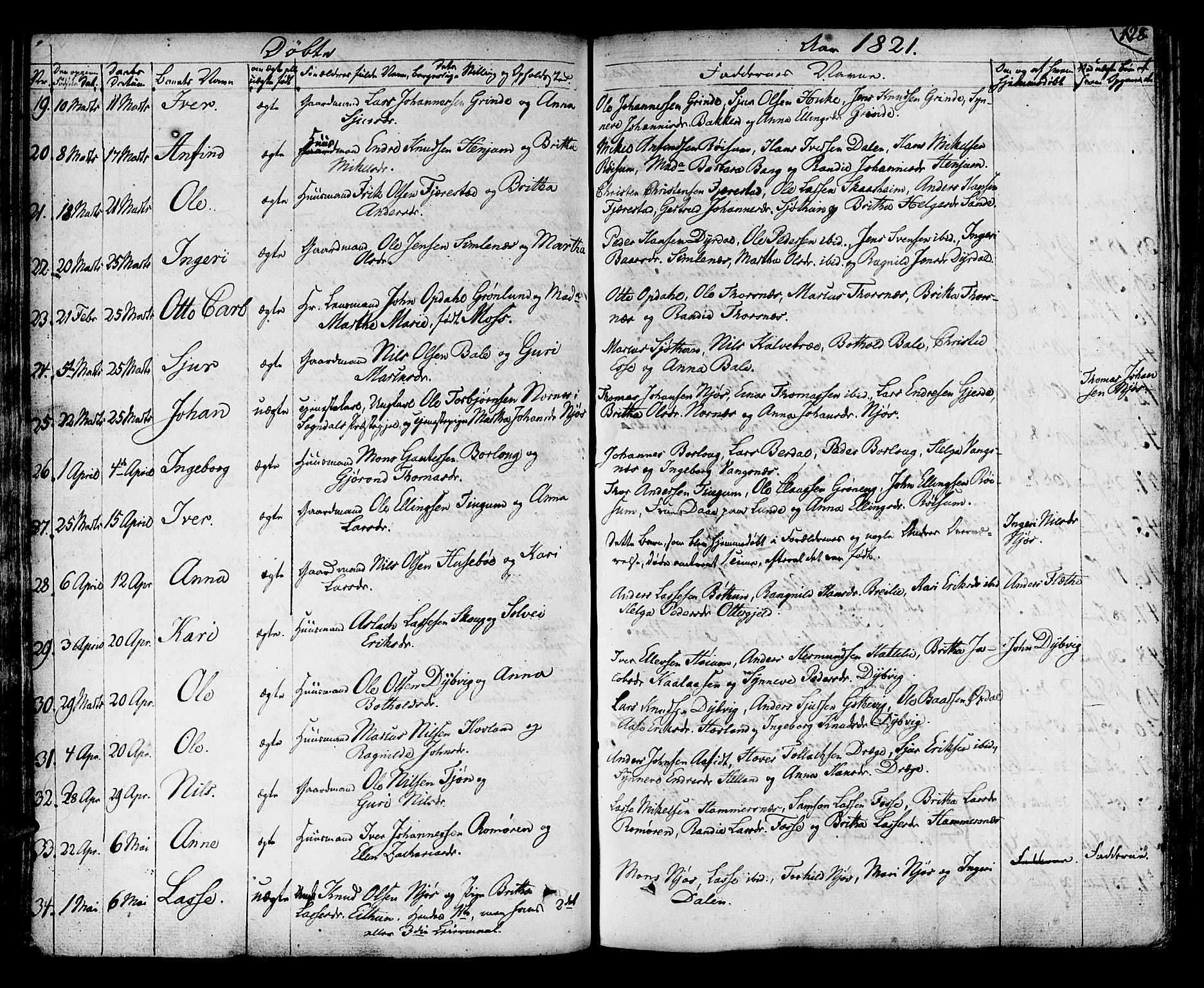 Leikanger sokneprestembete, AV/SAB-A-81001/H/Haa/Haaa/L0006: Parish register (official) no. A 6, 1810-1838, p. 128