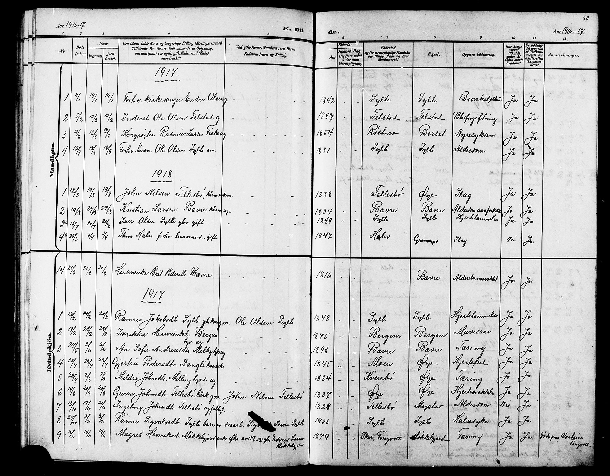 Ministerialprotokoller, klokkerbøker og fødselsregistre - Møre og Romsdal, AV/SAT-A-1454/595/L1053: Parish register (copy) no. 595C05, 1901-1919, p. 83