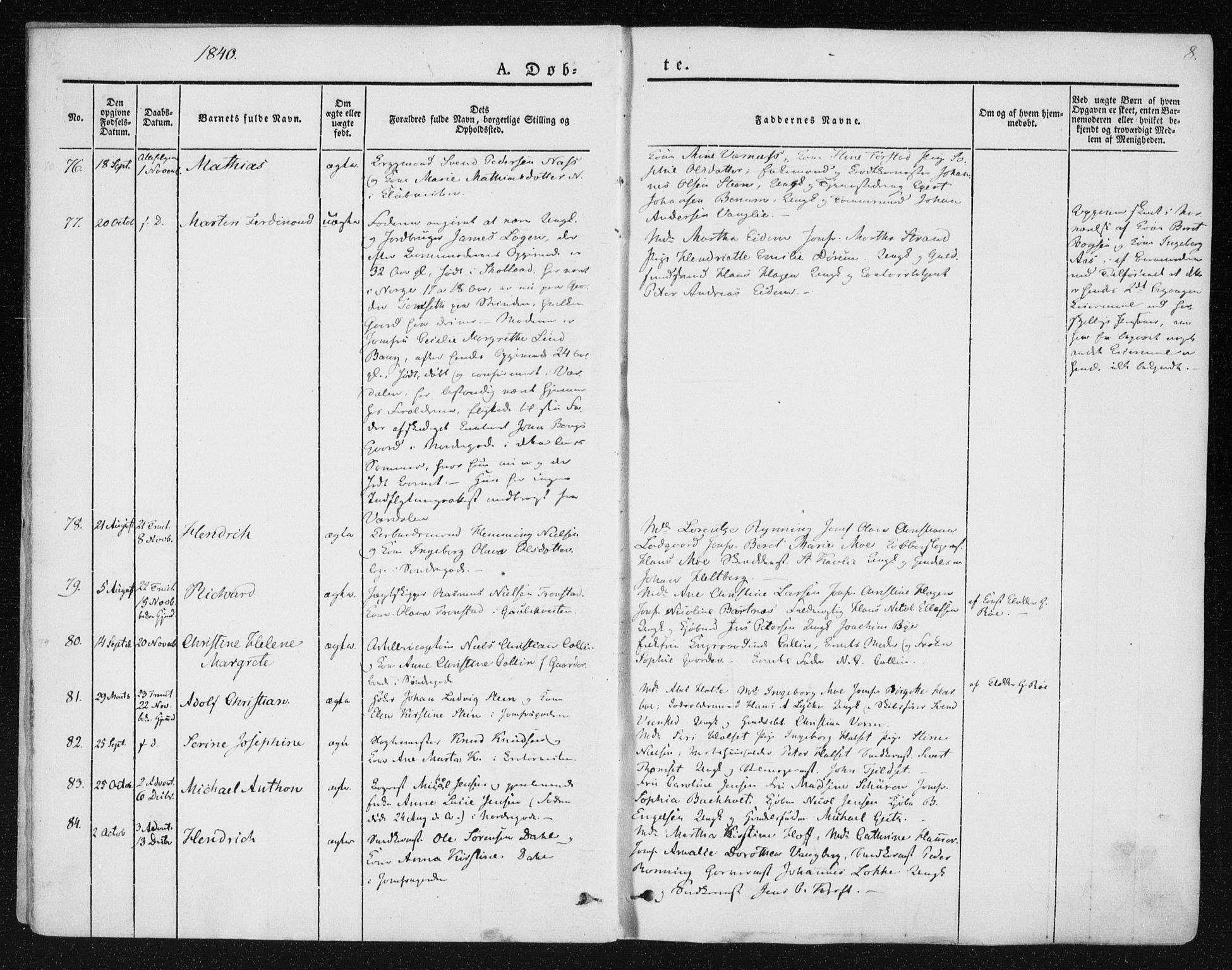 Ministerialprotokoller, klokkerbøker og fødselsregistre - Sør-Trøndelag, SAT/A-1456/602/L0110: Parish register (official) no. 602A08, 1840-1854, p. 8