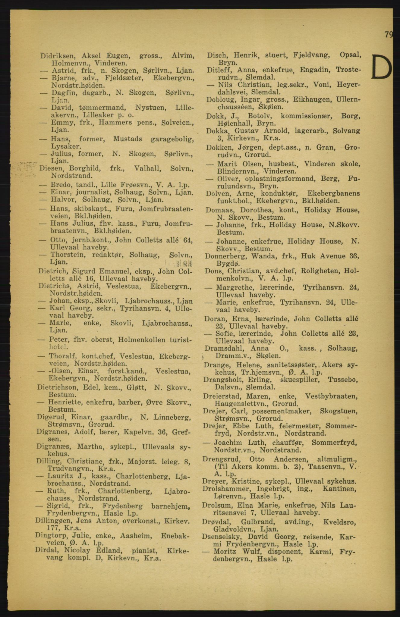 Aker adressebok/adressekalender, PUBL/001/A/003: Akers adressekalender, 1924-1925, p. 79