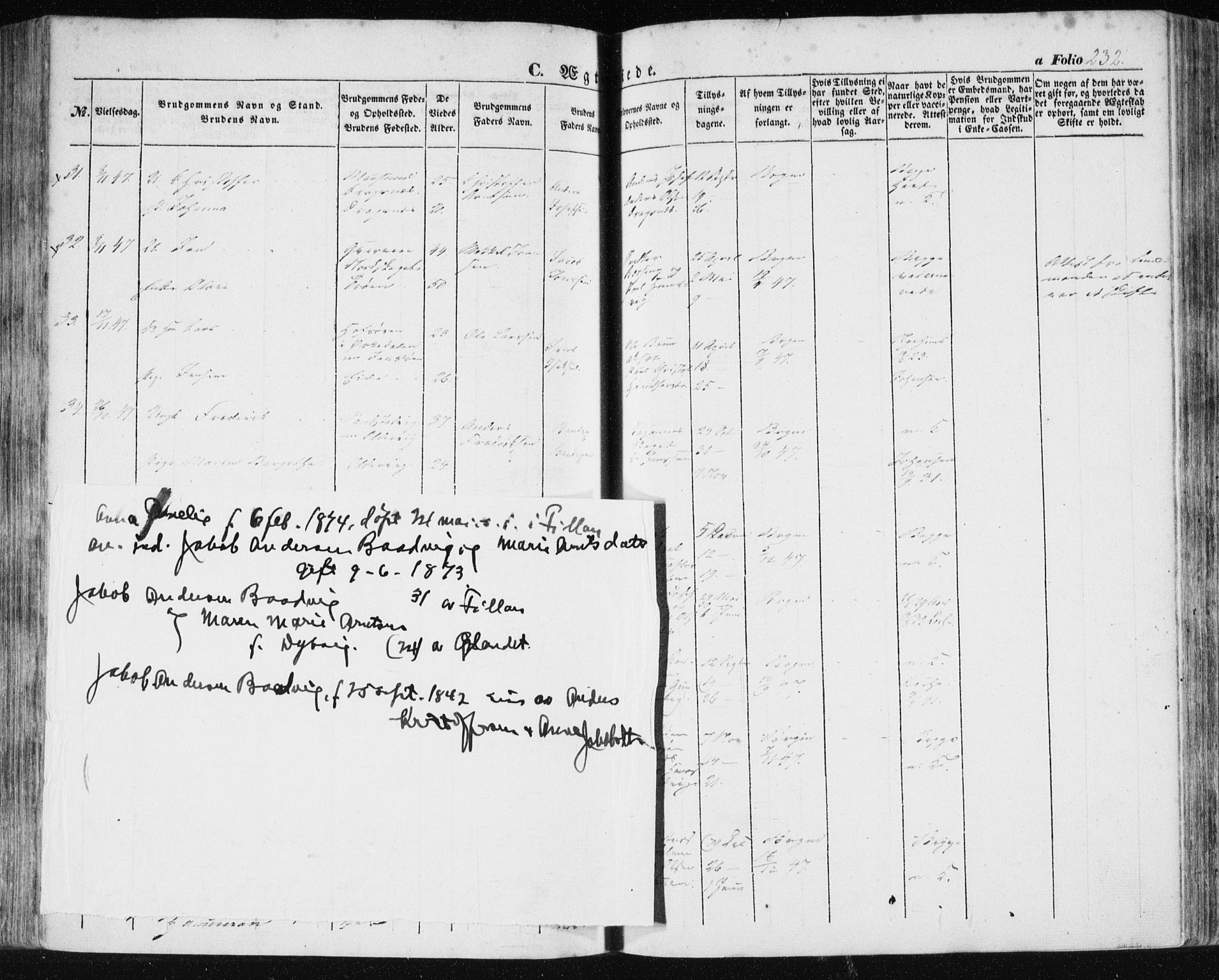 Ministerialprotokoller, klokkerbøker og fødselsregistre - Sør-Trøndelag, AV/SAT-A-1456/634/L0529: Parish register (official) no. 634A05, 1843-1851, p. 232