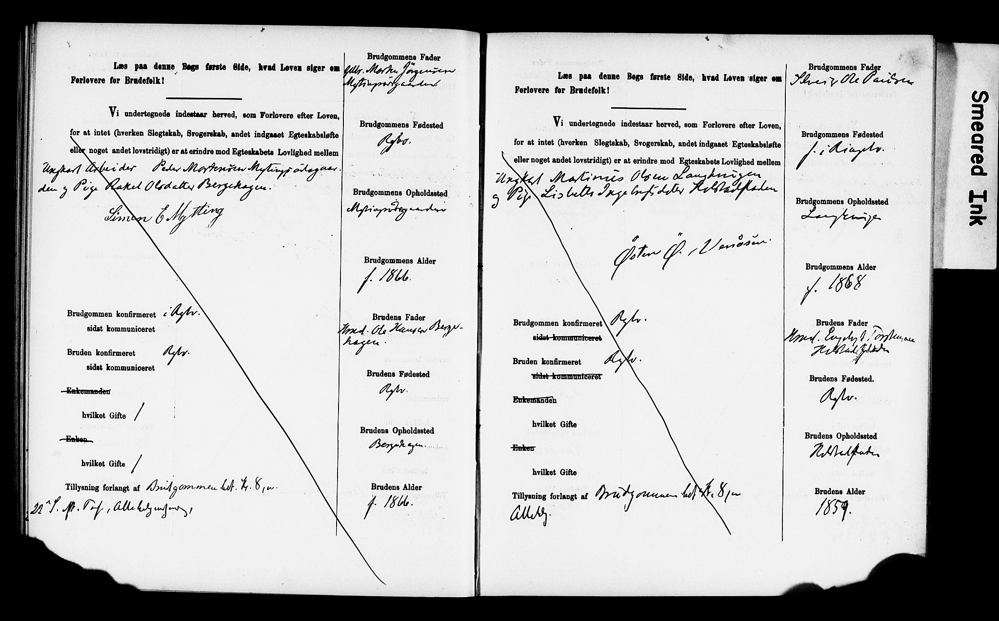 Ringebu prestekontor, SAH/PREST-082/I/Ie: Banns register no. 2, 1886-1894