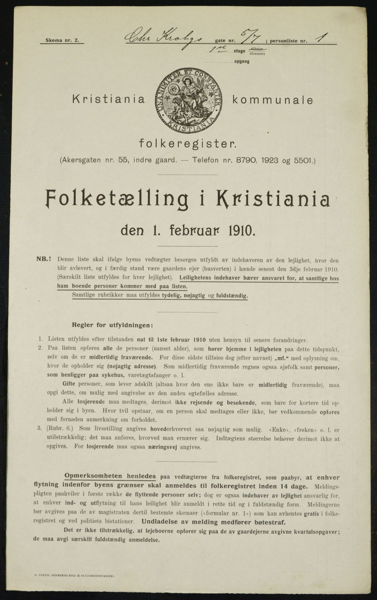 OBA, Municipal Census 1910 for Kristiania, 1910, p. 11243