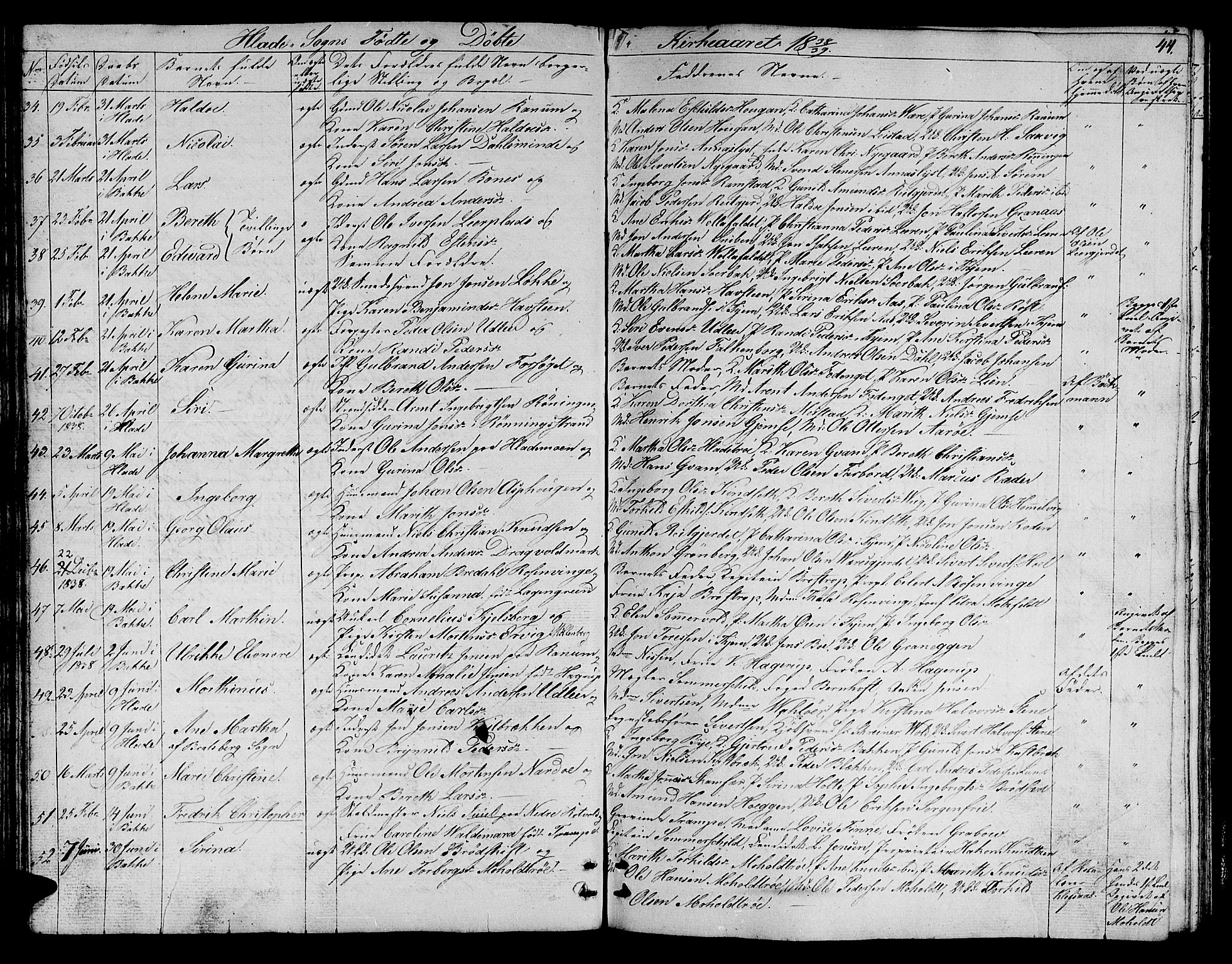 Ministerialprotokoller, klokkerbøker og fødselsregistre - Sør-Trøndelag, AV/SAT-A-1456/606/L0308: Parish register (copy) no. 606C04, 1829-1840, p. 44