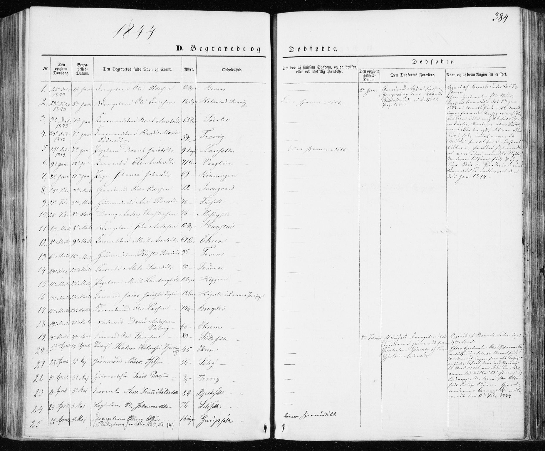 Ministerialprotokoller, klokkerbøker og fødselsregistre - Møre og Romsdal, AV/SAT-A-1454/586/L0984: Parish register (official) no. 586A10, 1844-1856, p. 384
