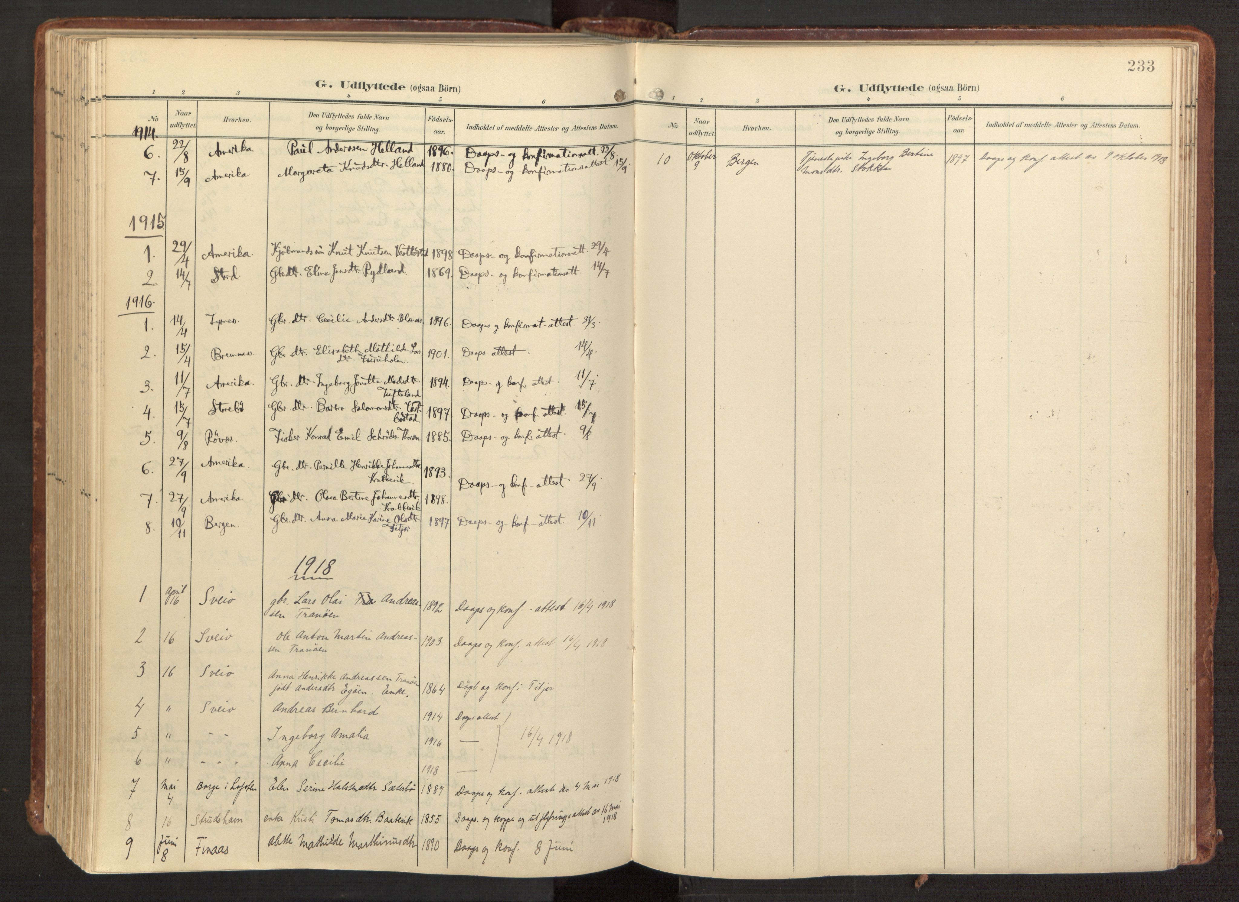 Fitjar sokneprestembete, SAB/A-99926: Parish register (official) no. A 3, 1900-1918, p. 233