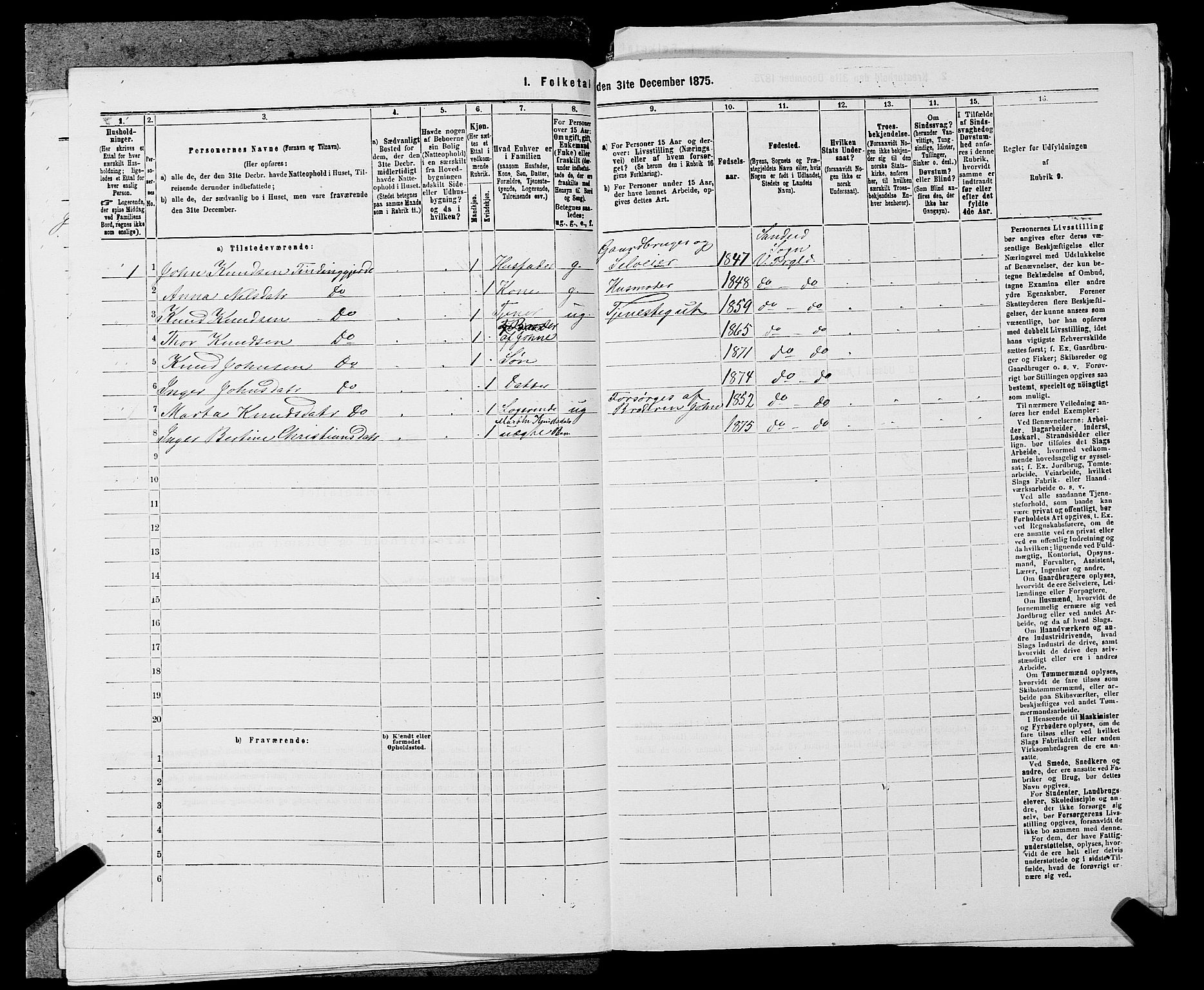 SAST, 1875 census for 1157P Vikedal, 1875, p. 348