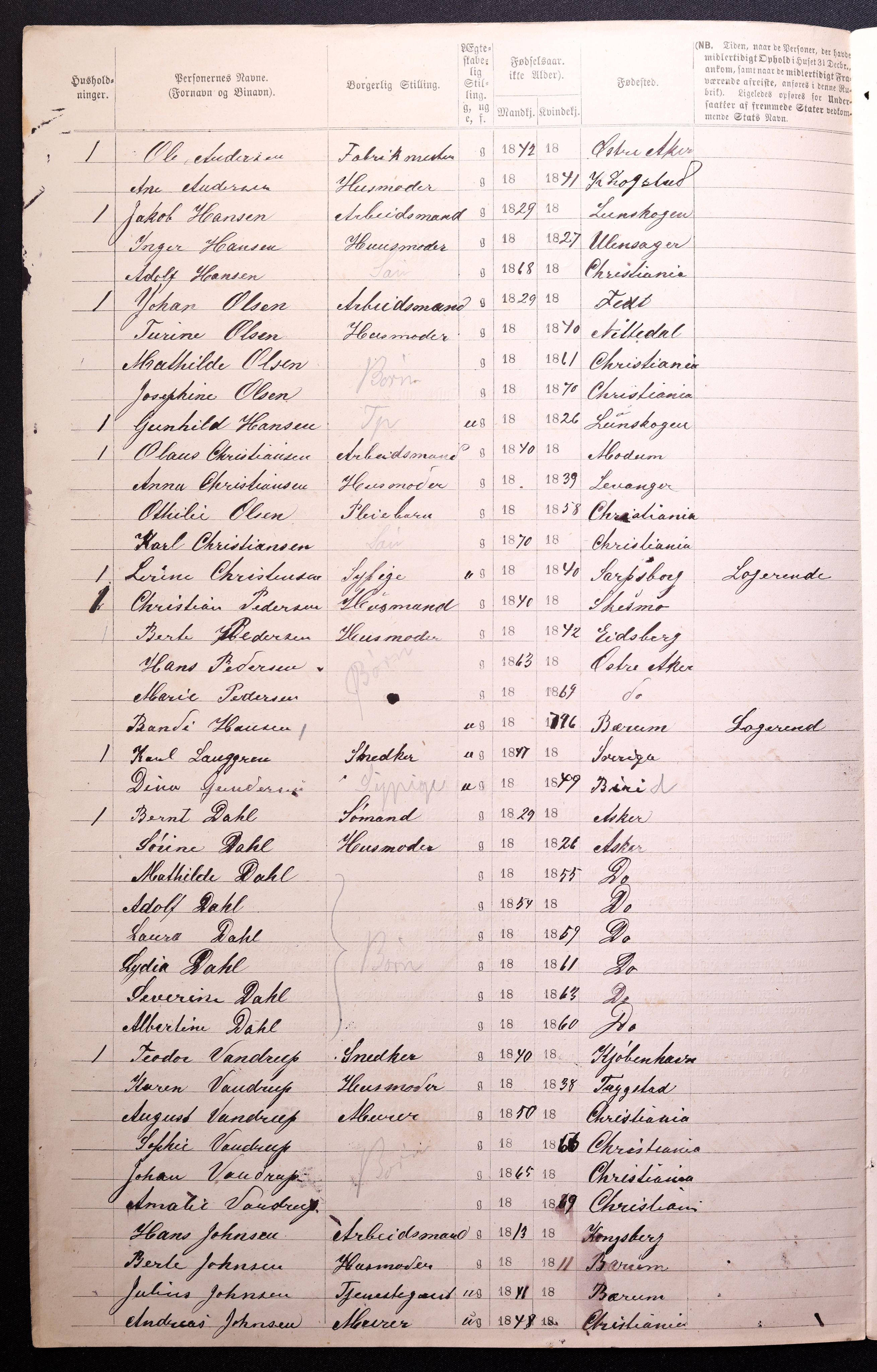 RA, 1870 census for 0301 Kristiania, 1870, p. 2027