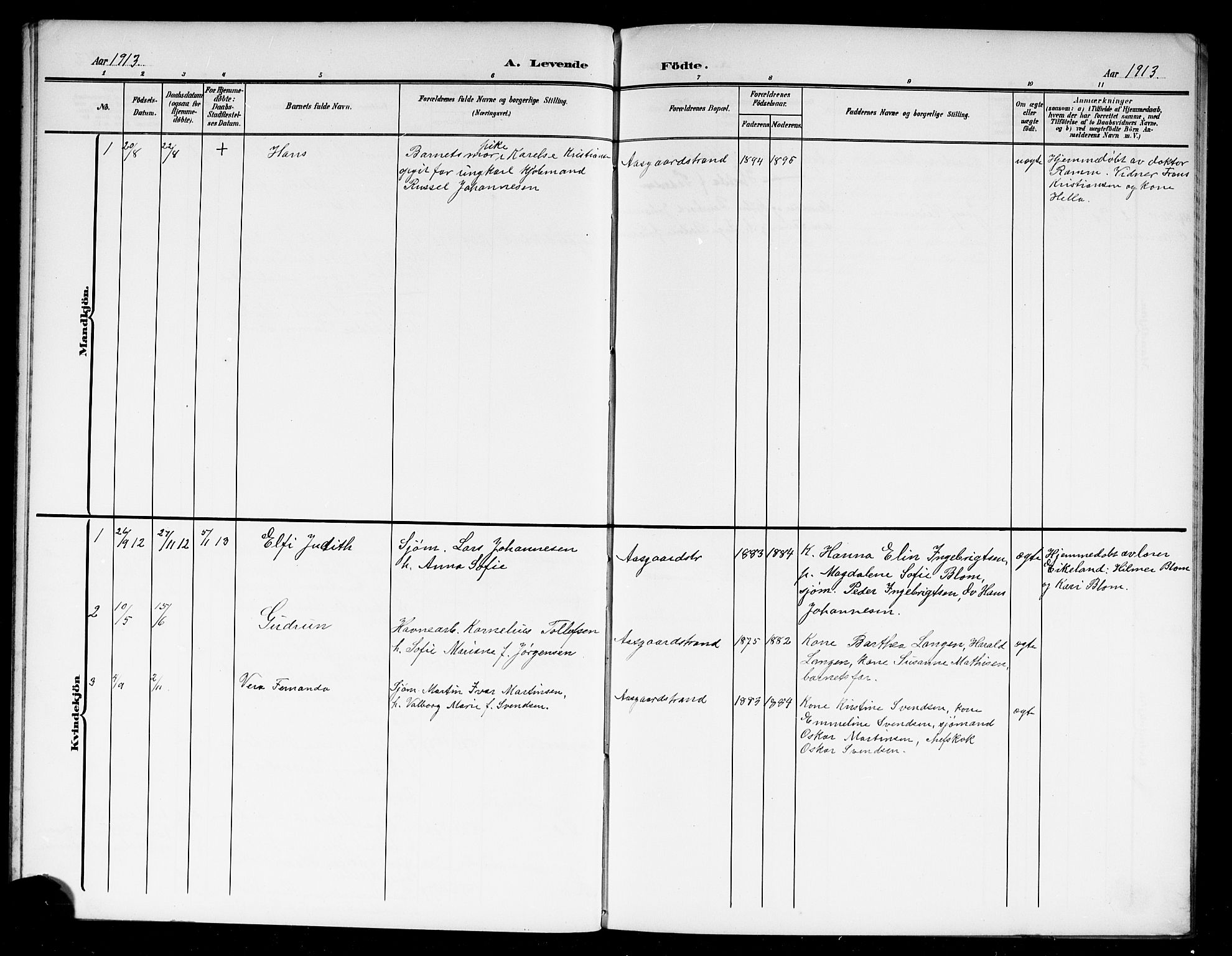 Borre kirkebøker, AV/SAKO-A-338/G/Gc/L0001: Parish register (copy) no. III 1, 1907-1920