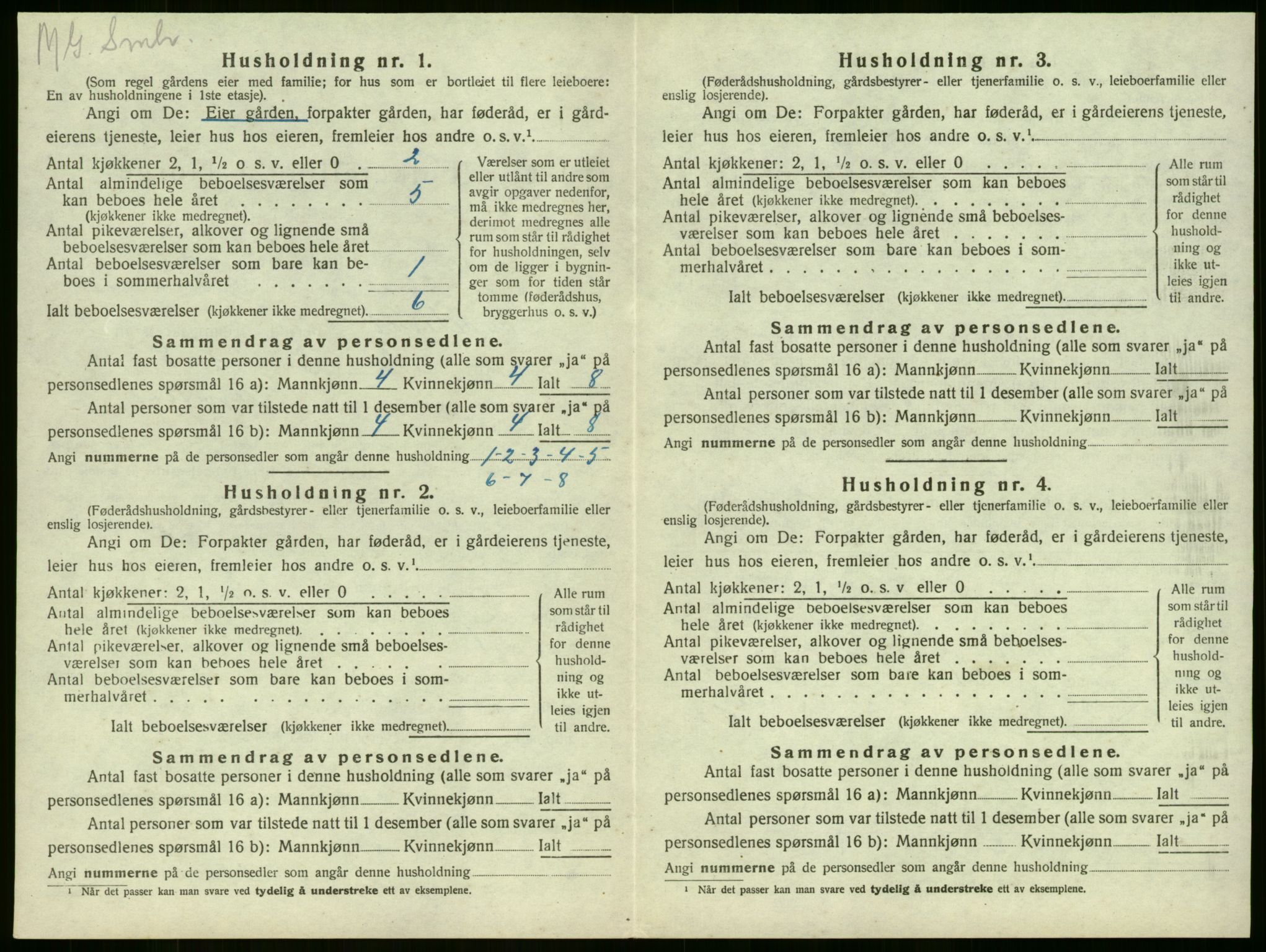 SAKO, 1920 census for Sandeherred, 1920, p. 122