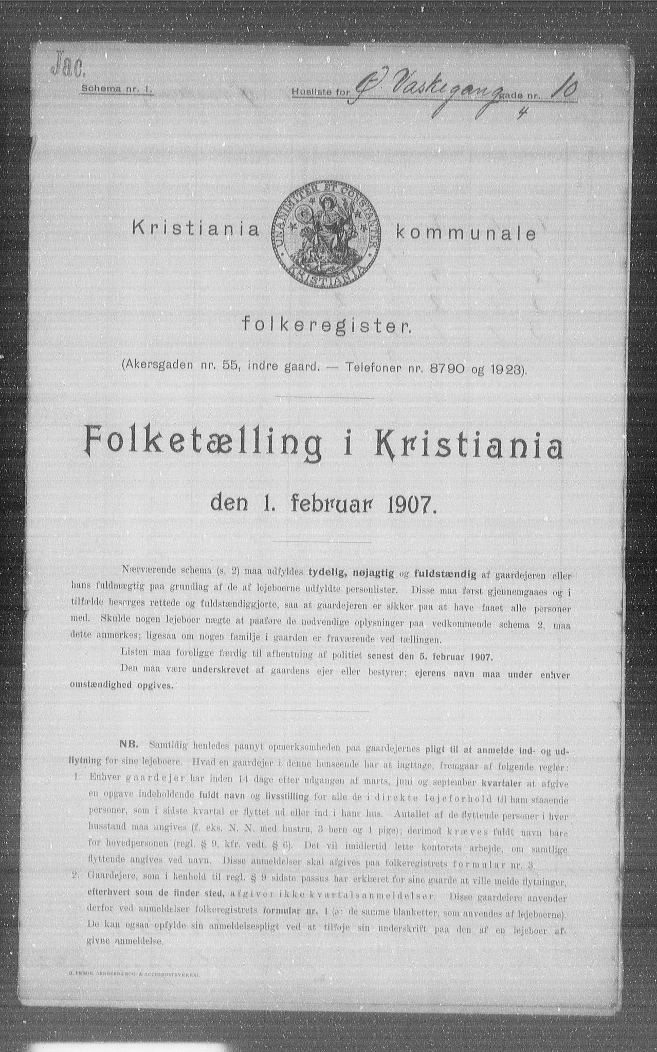 OBA, Municipal Census 1907 for Kristiania, 1907, p. 65979