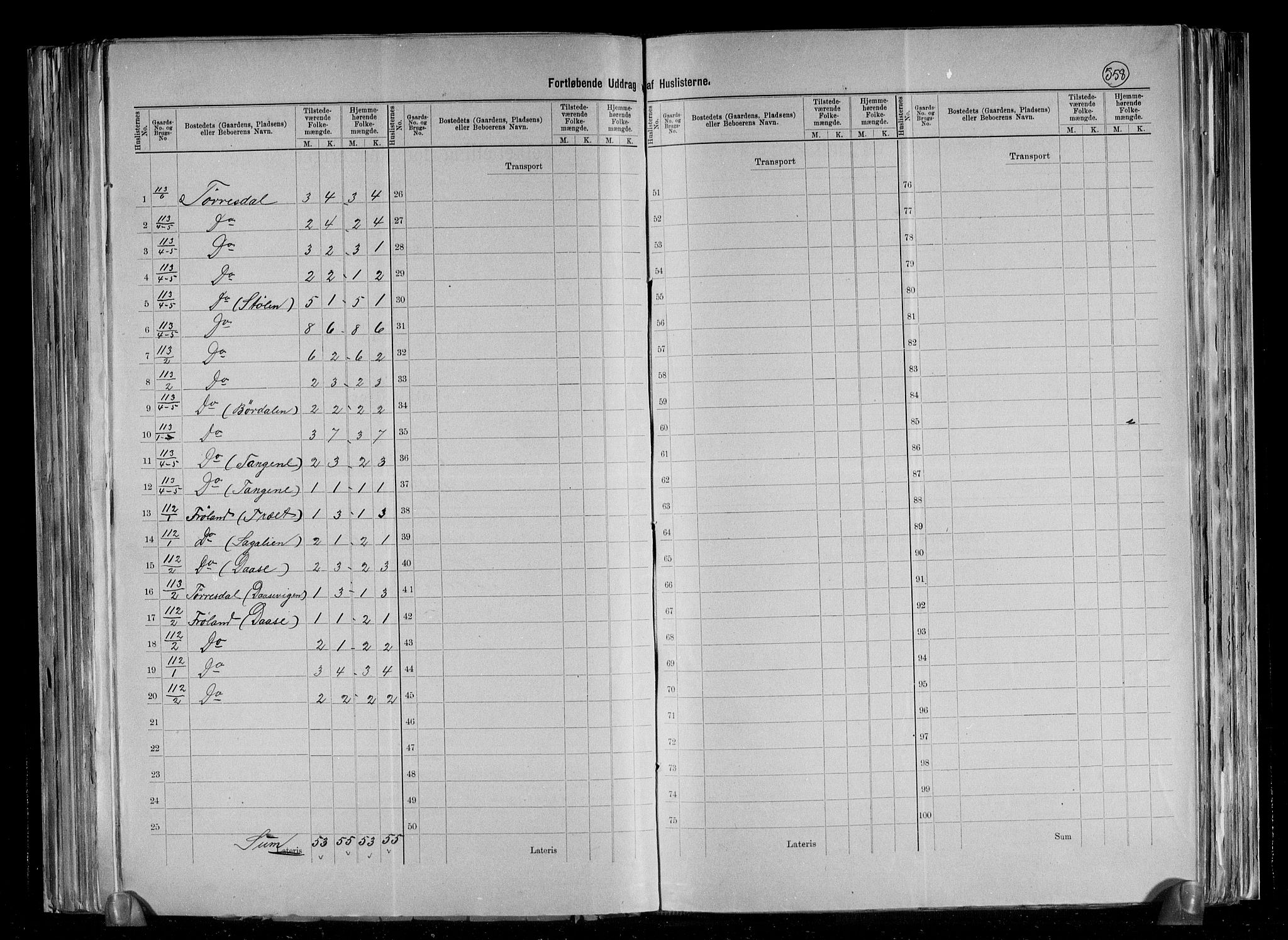 RA, 1891 census for 1155 Vats, 1891, p. 16