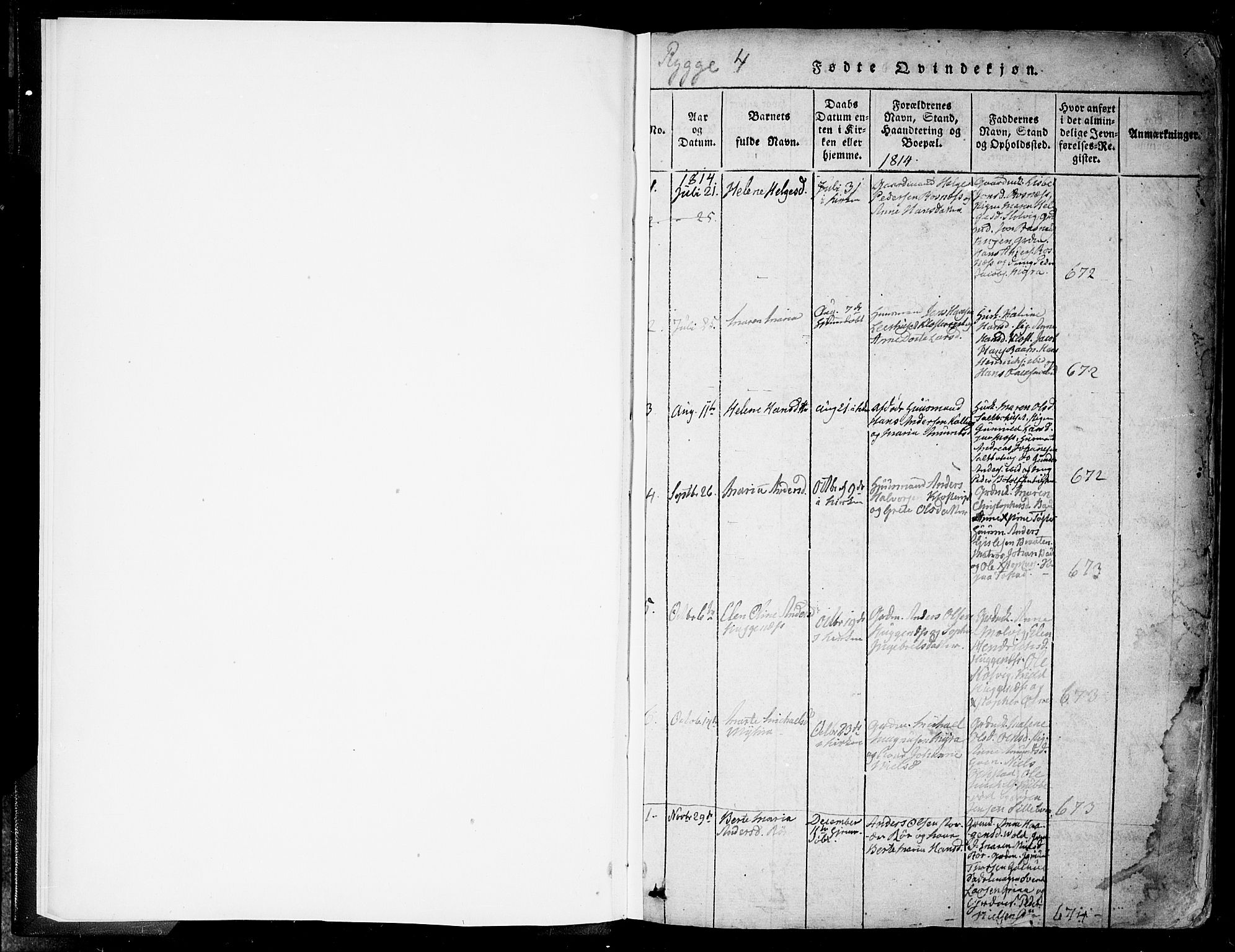 Rygge prestekontor Kirkebøker, AV/SAO-A-10084b/F/Fa/L0003: Parish register (official) no. 3, 1814-1836, p. 0-1