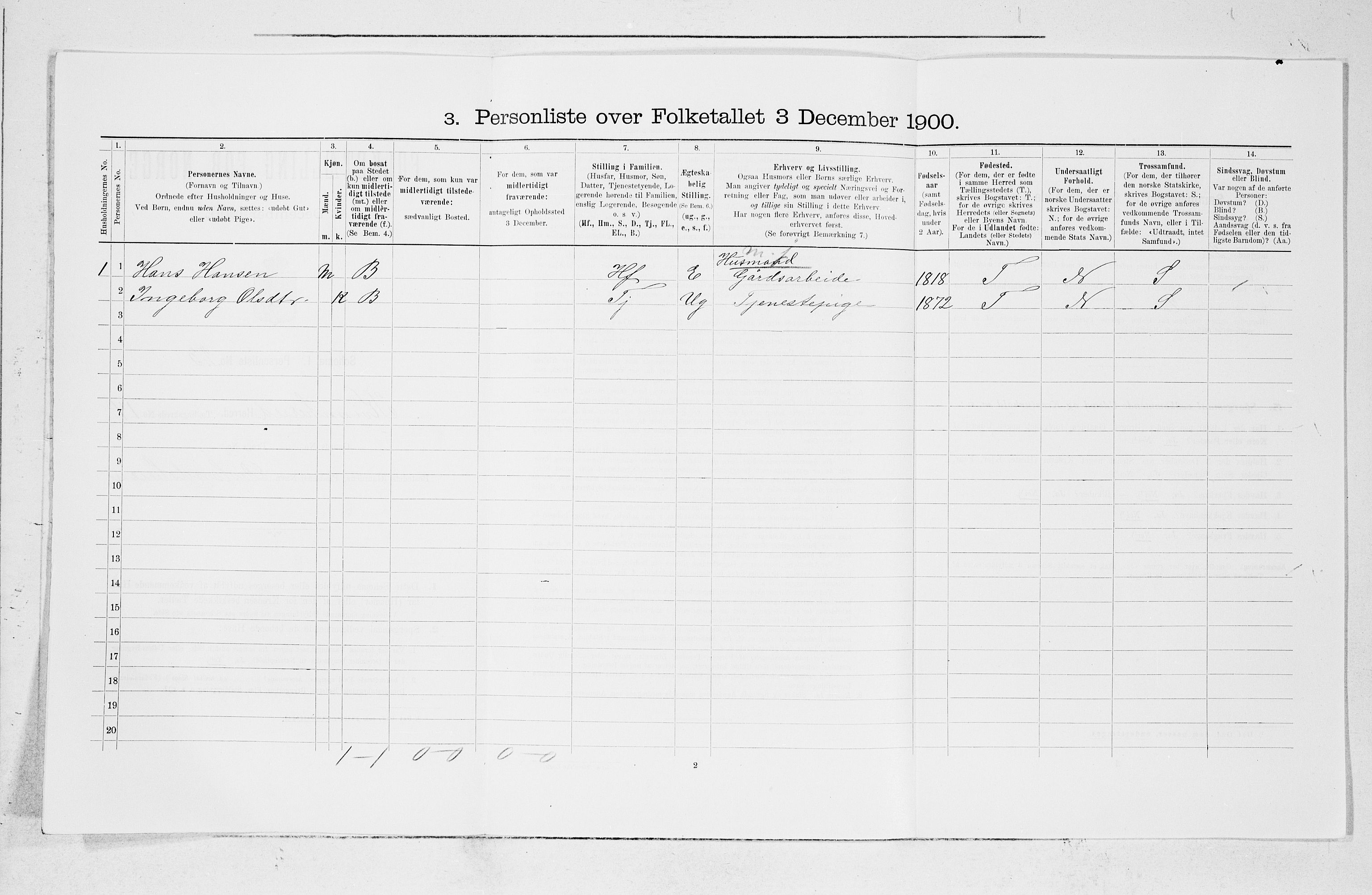 SAB, 1900 census for Kvinnherad, 1900, p. 1238