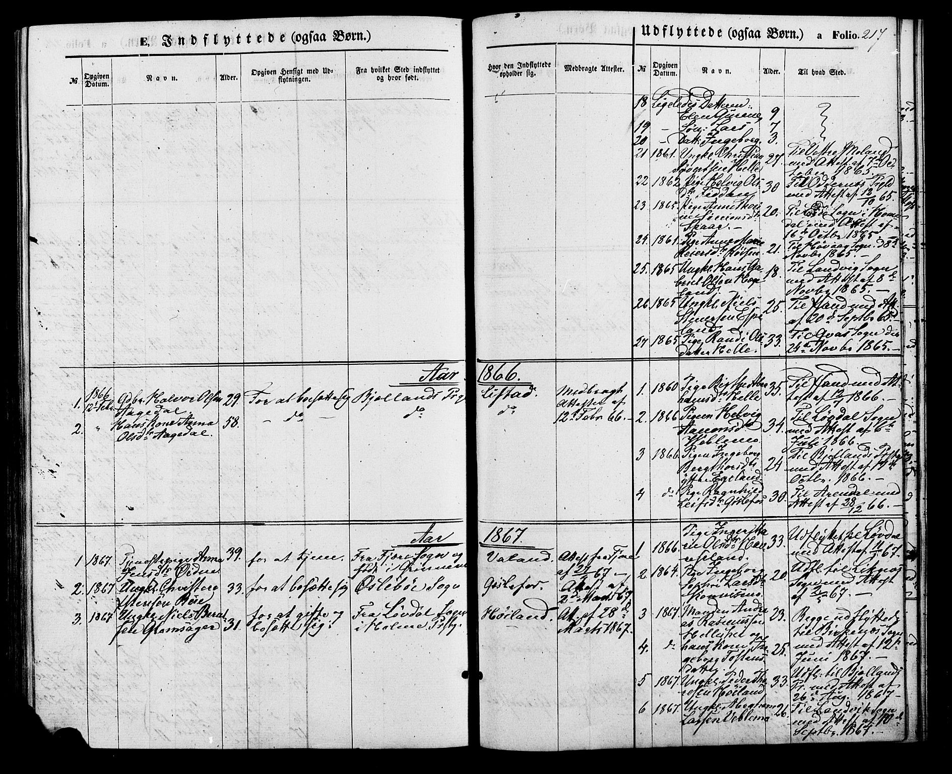 Nord-Audnedal sokneprestkontor, SAK/1111-0032/F/Fa/Faa/L0002: Parish register (official) no. A 2, 1857-1882, p. 217