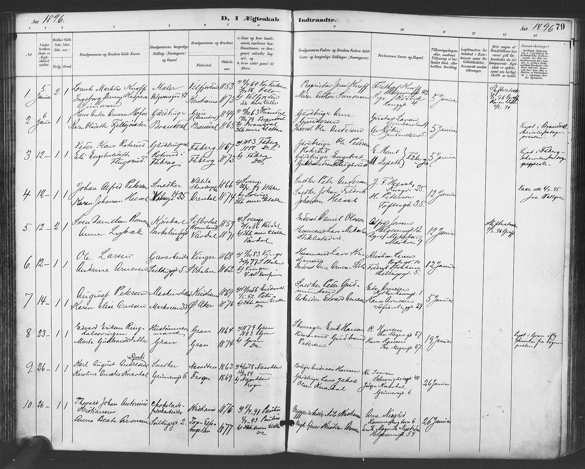 Paulus prestekontor Kirkebøker, SAO/A-10871/F/Fa/L0009: Parish register (official) no. 9, 1891-1901, p. 79