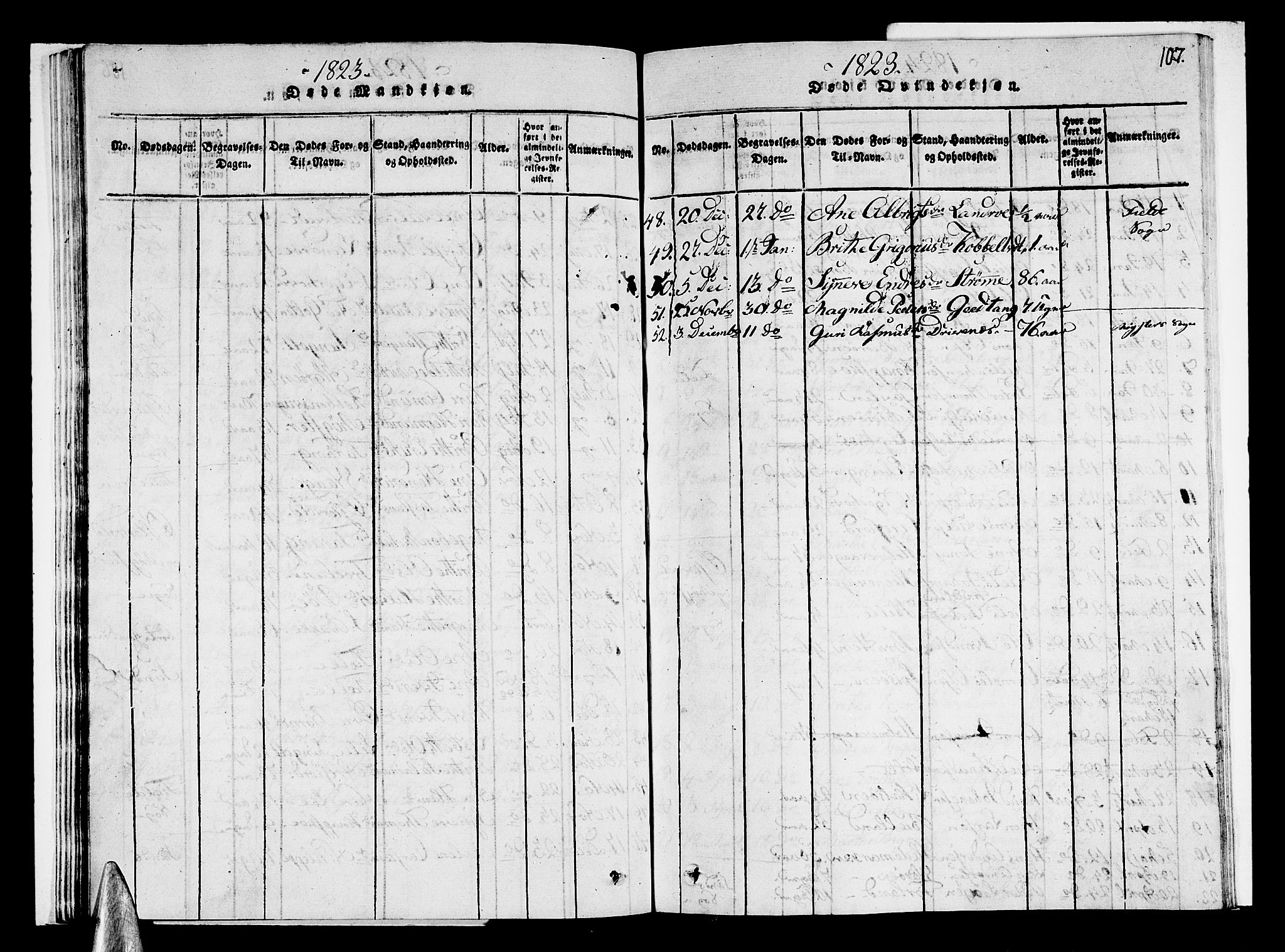 Sund sokneprestembete, SAB/A-99930: Parish register (copy) no. A 1, 1816-1827, p. 107