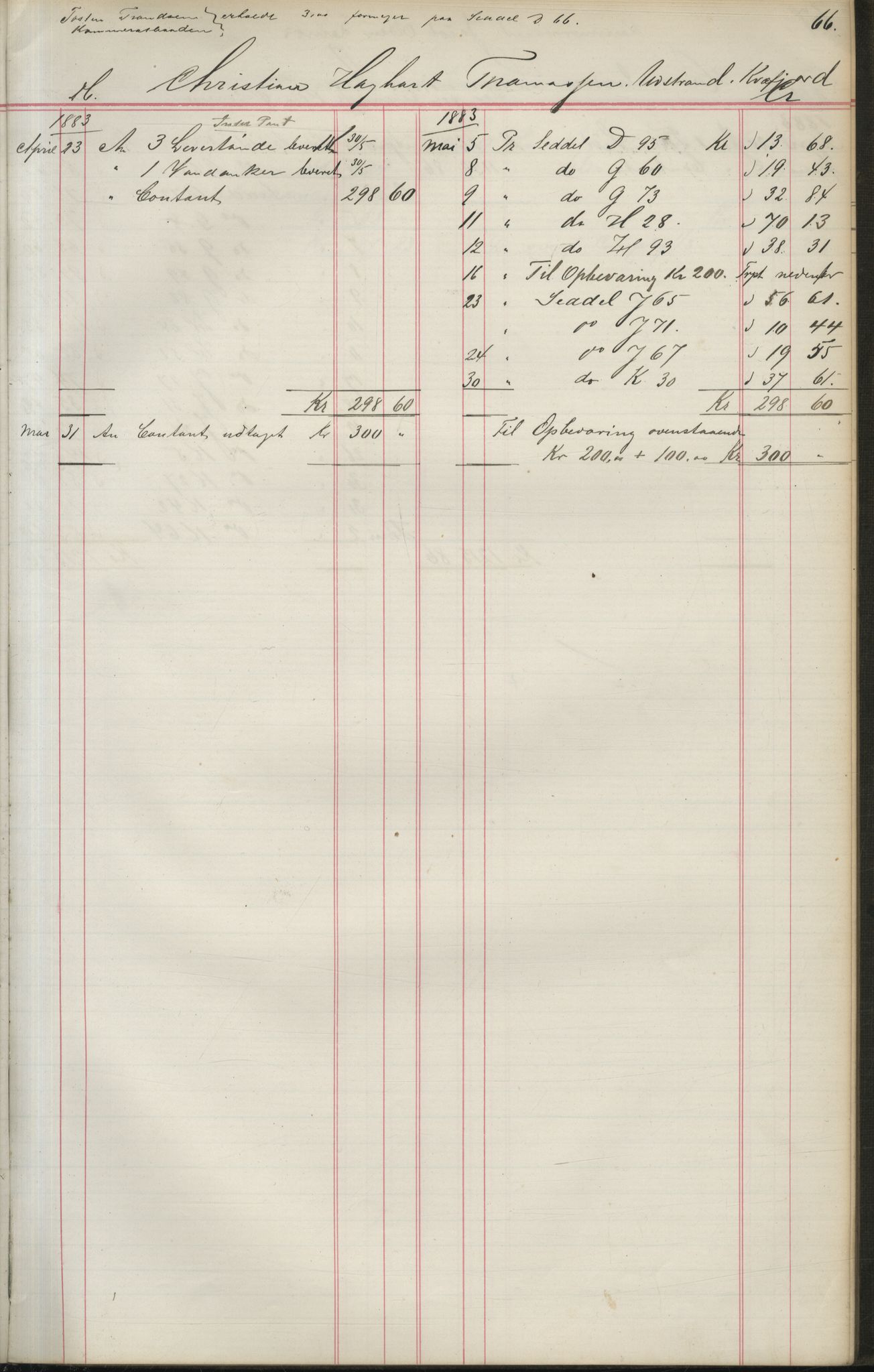 Brodtkorb handel A/S, VAMU/A-0001/F/Fa/L0004/0001: Kompanibøker. Utensogns / Compagnibog for Udensogns Fiskere No 15. Fra A - H, 1882-1895, p. 66