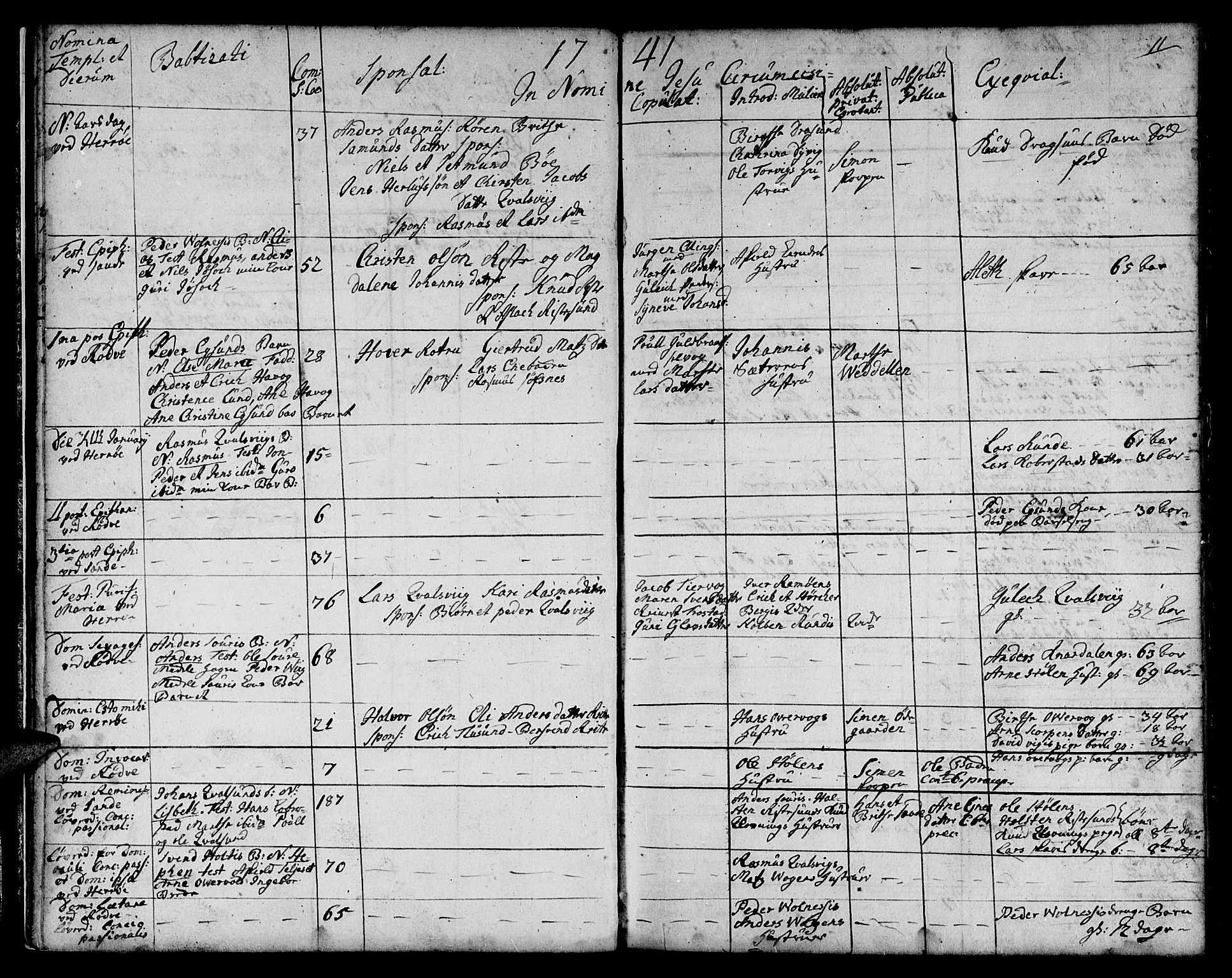 Ministerialprotokoller, klokkerbøker og fødselsregistre - Møre og Romsdal, AV/SAT-A-1454/507/L0066: Parish register (official) no. 507A01, 1731-1766, p. 11