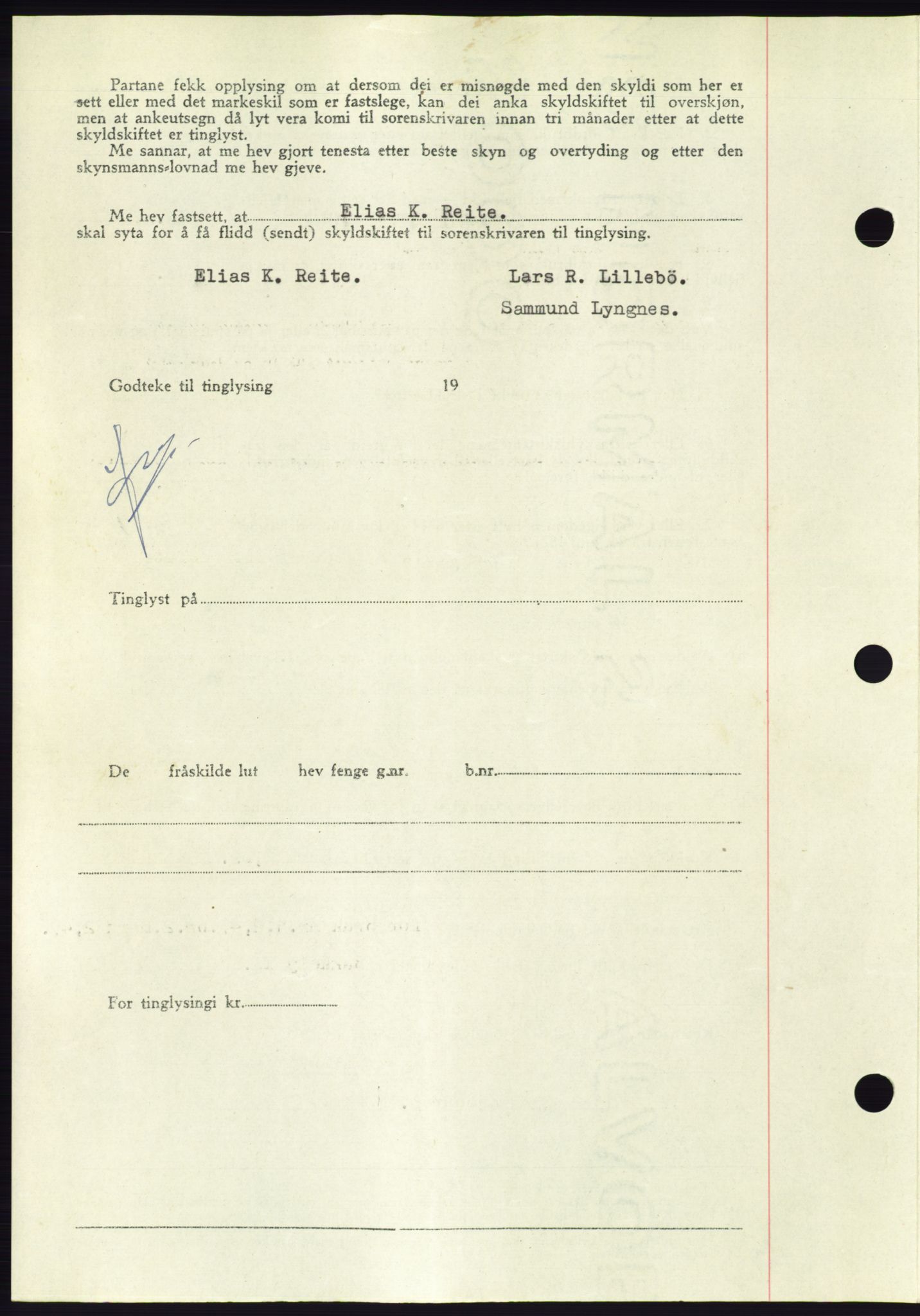 Søre Sunnmøre sorenskriveri, AV/SAT-A-4122/1/2/2C/L0082: Mortgage book no. 8A, 1948-1948, Diary no: : 457/1948