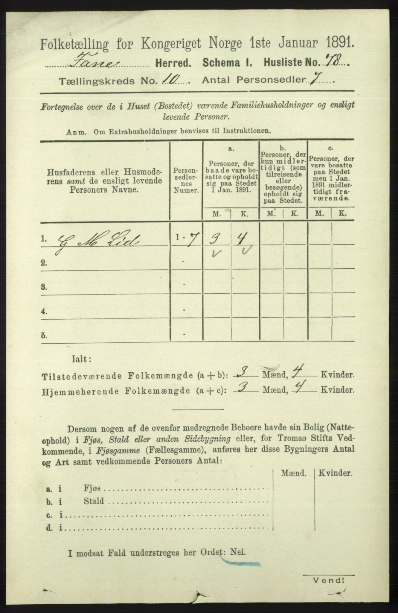 RA, 1891 census for 1249 Fana, 1891, p. 5426