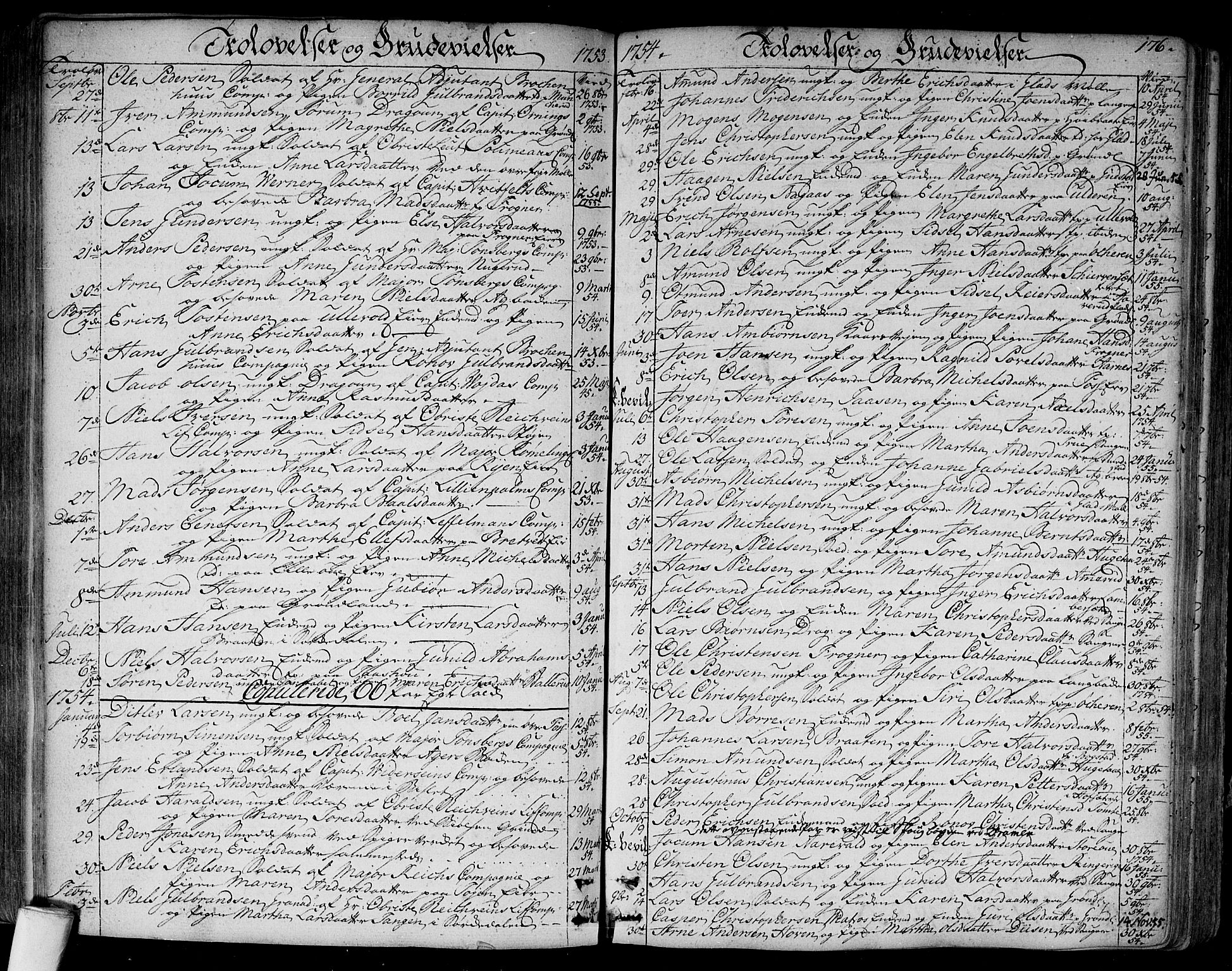 Aker prestekontor kirkebøker, SAO/A-10861/F/L0008: Parish register (official) no. 8, 1749-1765, p. 176
