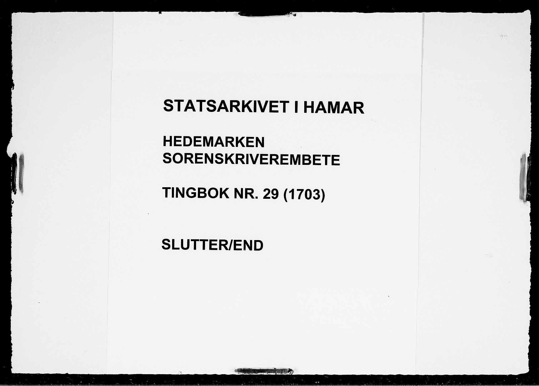 Hedemarken sorenskriveri, AV/SAH-TING-034/G/Gb/L0029: Tingbok, 1703