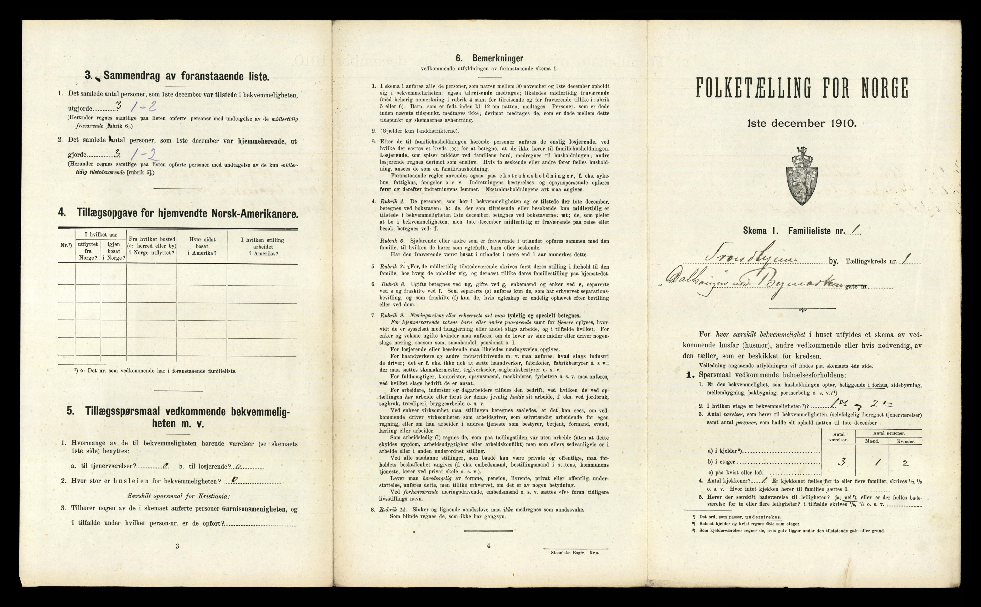 RA, 1910 census for Trondheim, 1910, p. 319