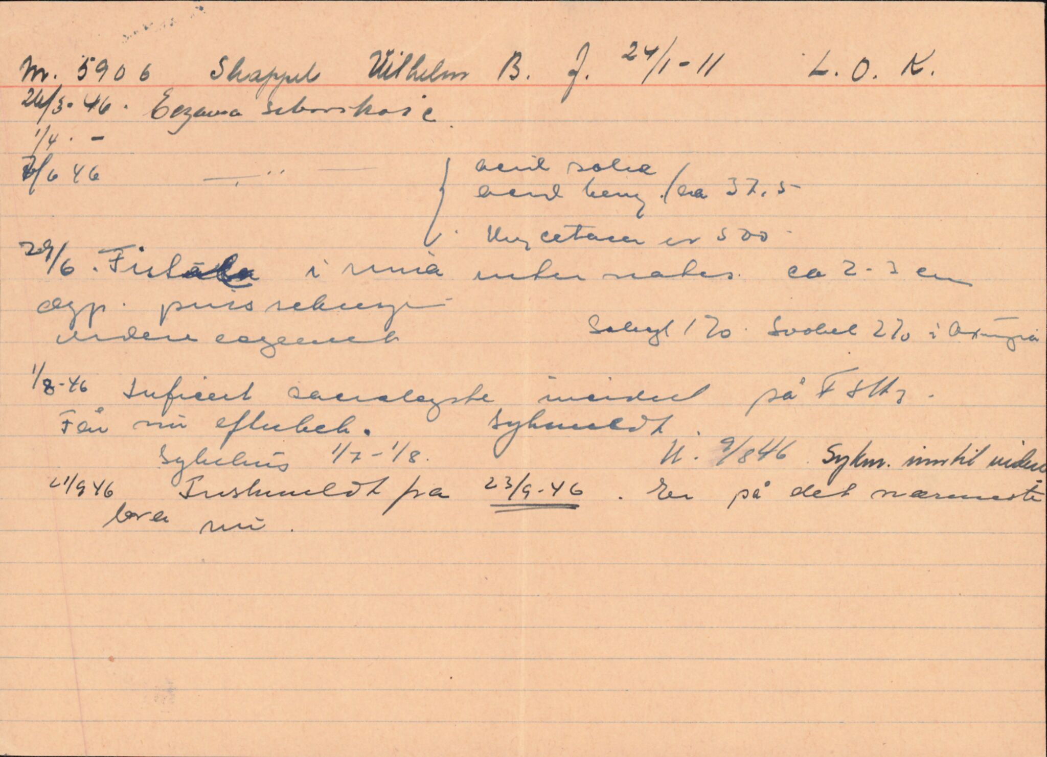 Forsvaret, Forsvarets overkommando/Luftforsvarsstaben, AV/RA-RAFA-4079/P/Pa/L0028: Personellpapirer, 1911, p. 121