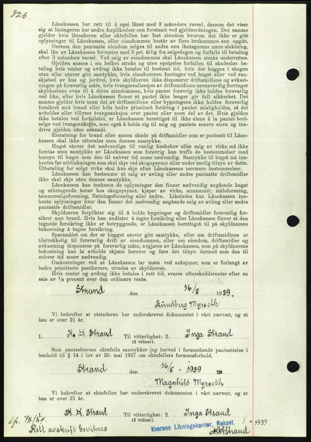 Nordmøre sorenskriveri, AV/SAT-A-4132/1/2/2Ca: Mortgage book no. B85, 1939-1939, Diary no: : 1272/1939