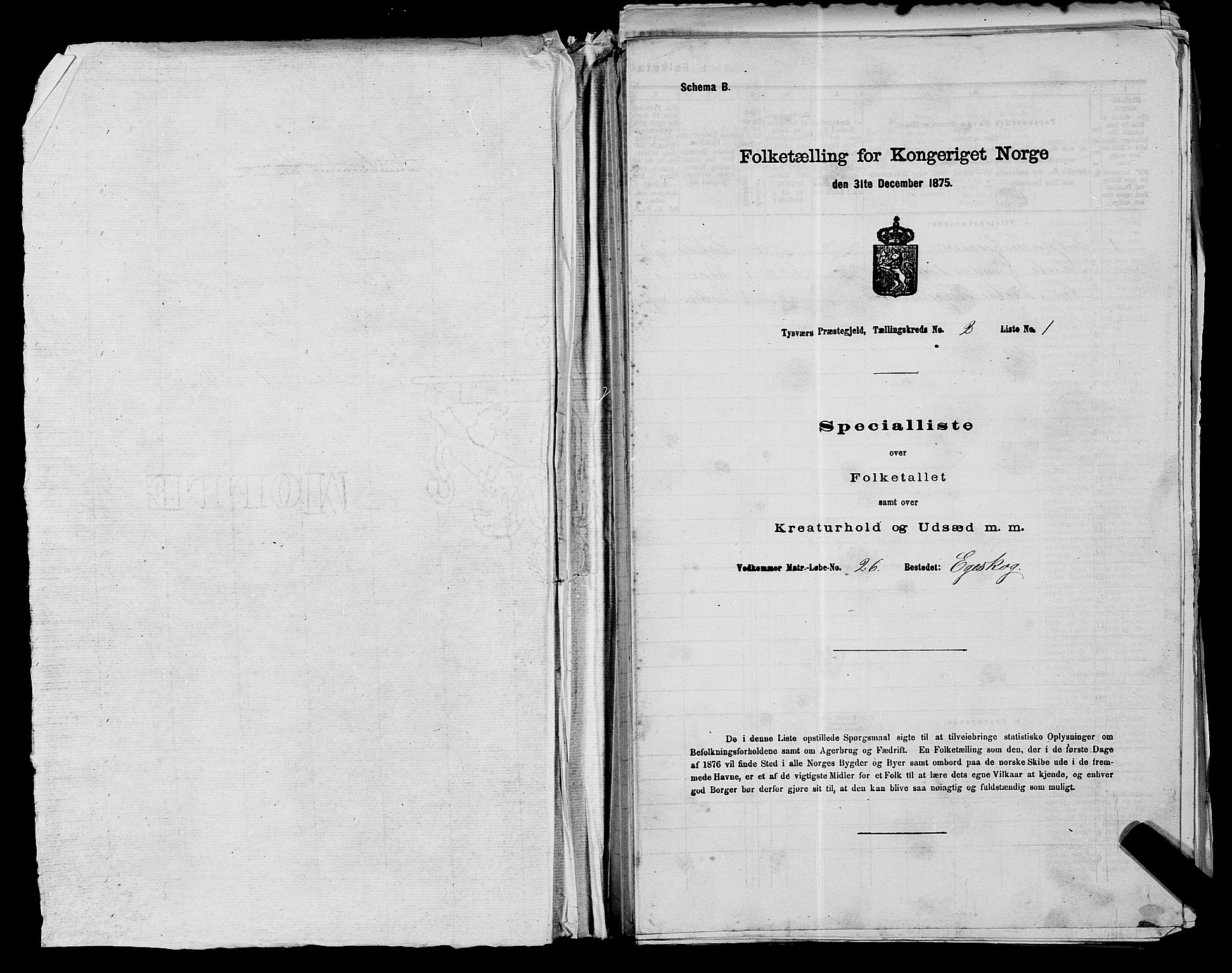 SAST, 1875 census for 1146P Tysvær, 1875, p. 176