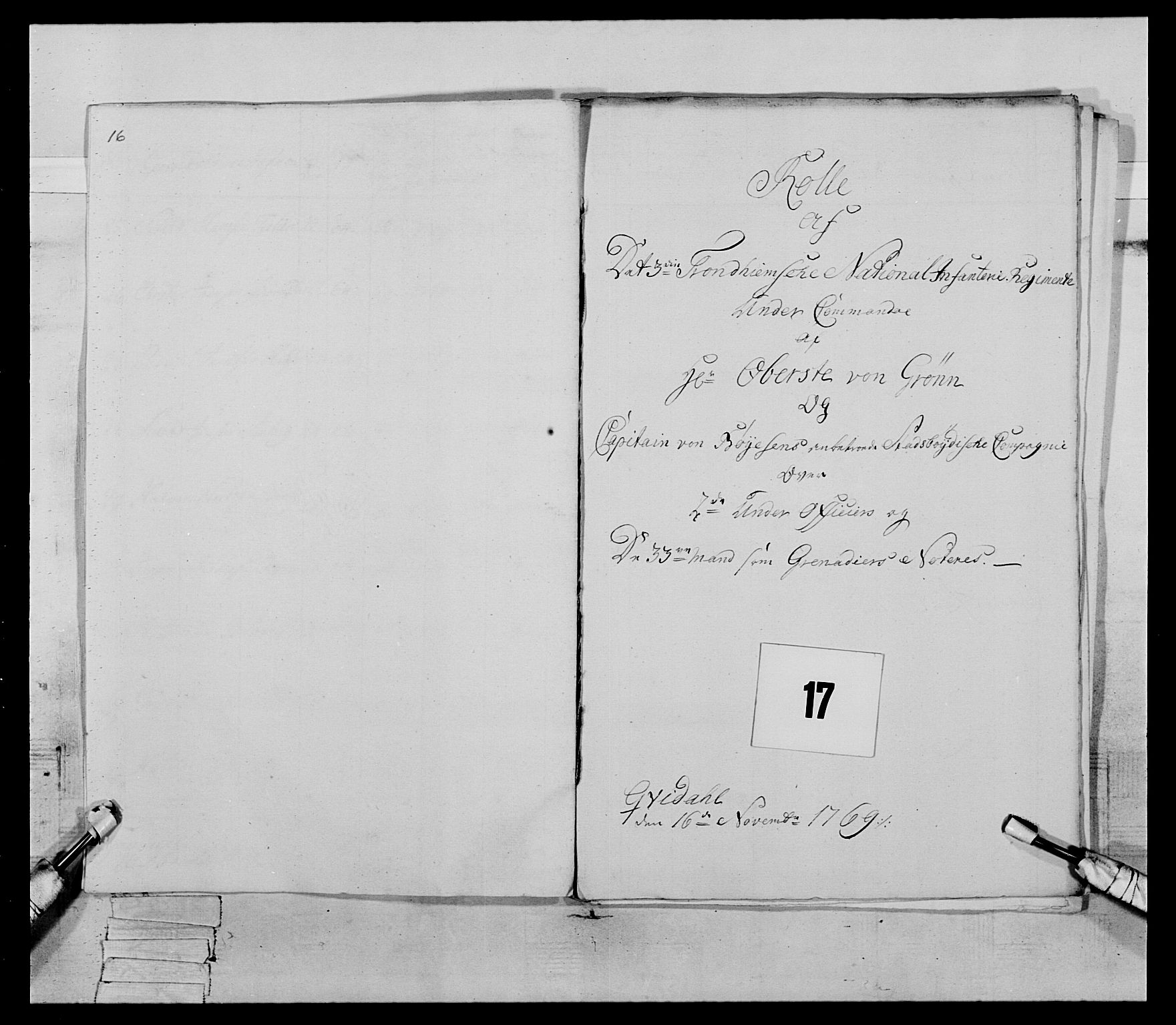 Generalitets- og kommissariatskollegiet, Det kongelige norske kommissariatskollegium, AV/RA-EA-5420/E/Eh/L0084: 3. Trondheimske nasjonale infanteriregiment, 1769-1773, p. 62