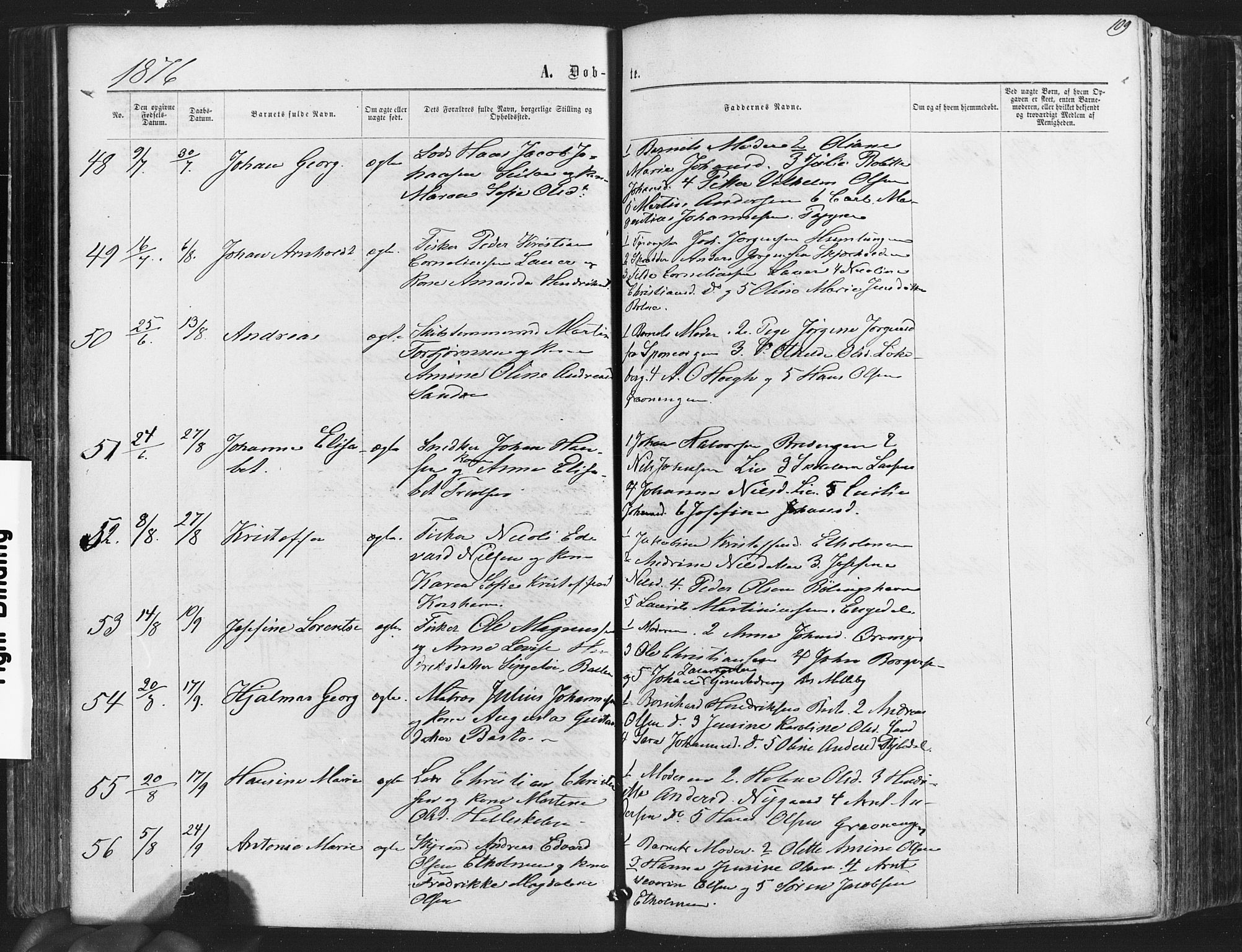 Hvaler prestekontor Kirkebøker, AV/SAO-A-2001/F/Fa/L0007: Parish register (official) no. I 7, 1864-1878, p. 109