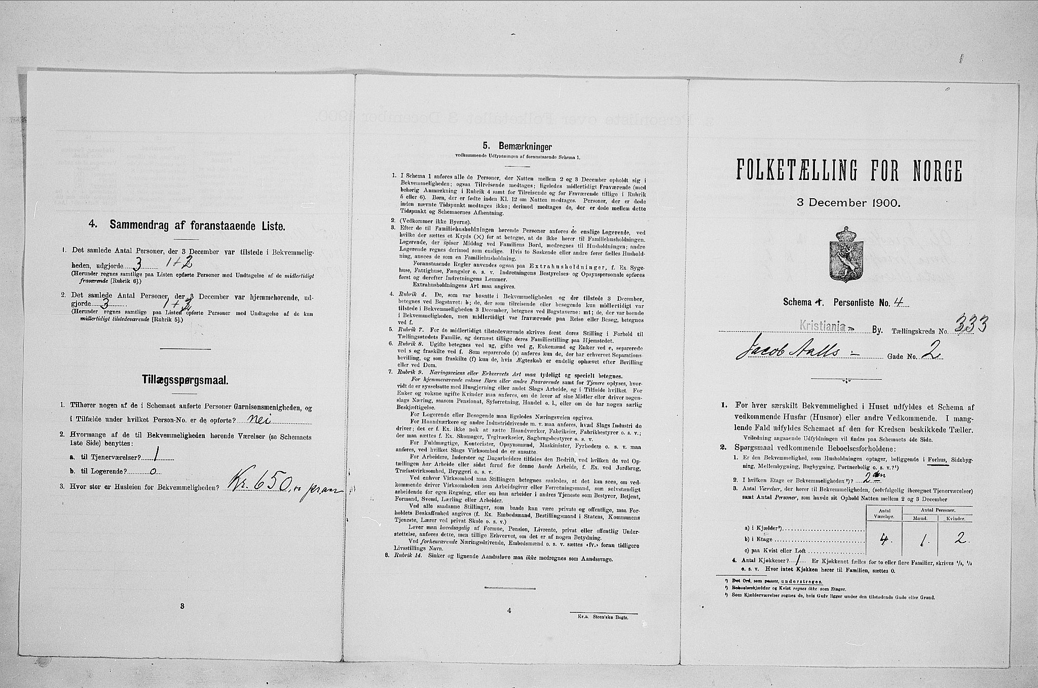 SAO, 1900 census for Kristiania, 1900, p. 42243