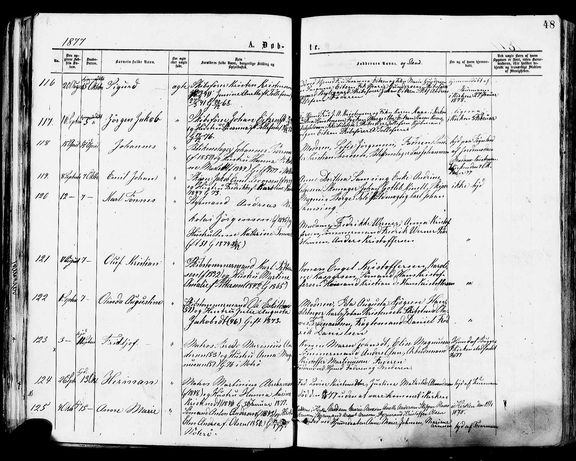 Tønsberg kirkebøker, SAKO/A-330/F/Fa/L0010: Parish register (official) no. I 10, 1874-1880, p. 48