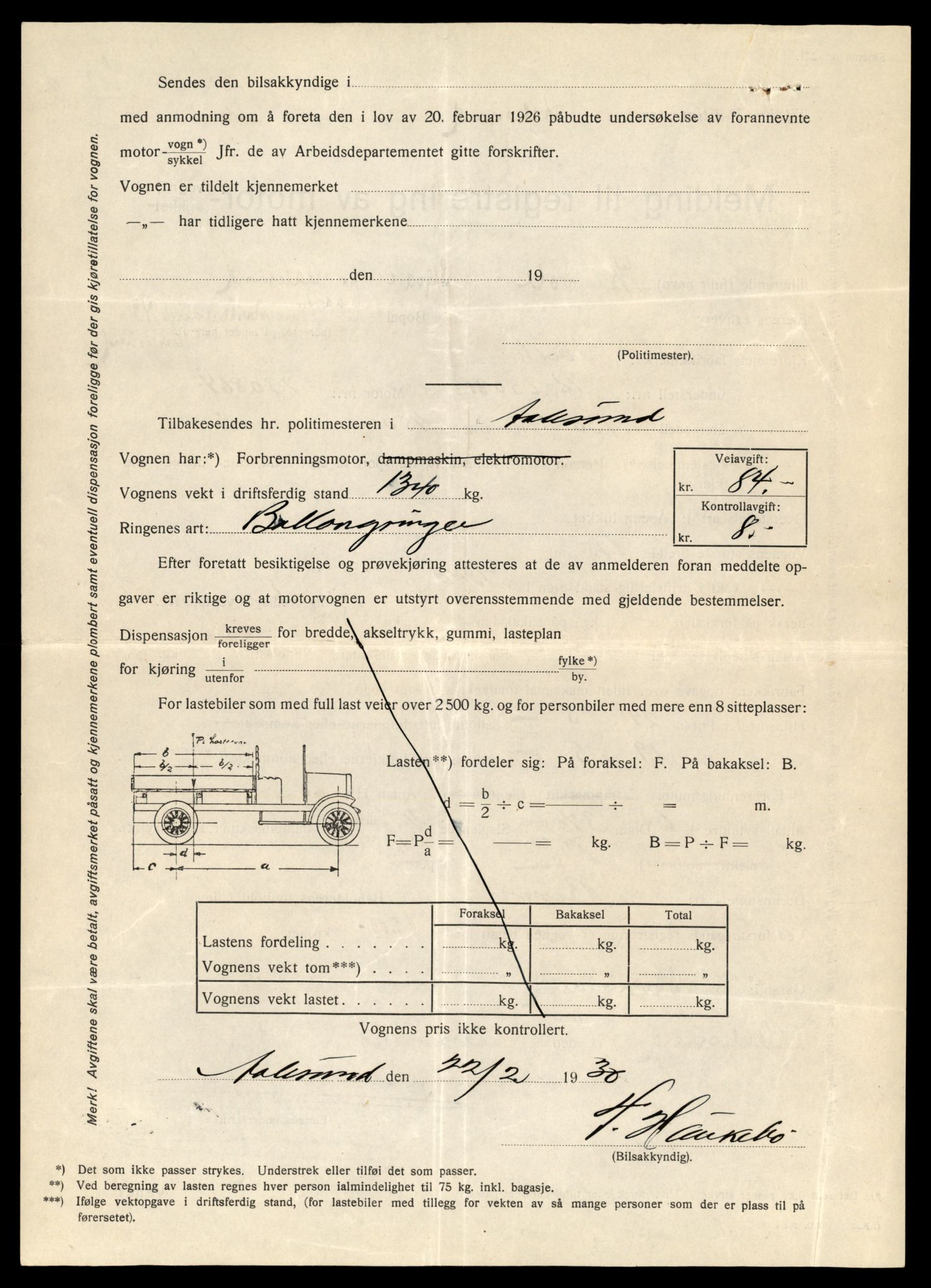 Møre og Romsdal vegkontor - Ålesund trafikkstasjon, AV/SAT-A-4099/F/Fe/L0003: Registreringskort for kjøretøy T 232 - T 340, 1927-1998, p. 2415