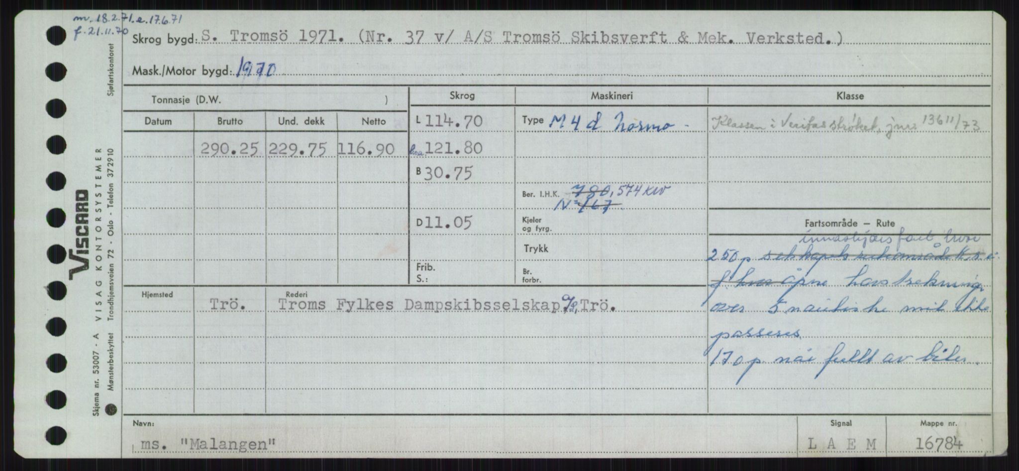 Sjøfartsdirektoratet med forløpere, Skipsmålingen, RA/S-1627/H/Ha/L0003/0002: Fartøy, Hilm-Mar / Fartøy, Kom-Mar, p. 847