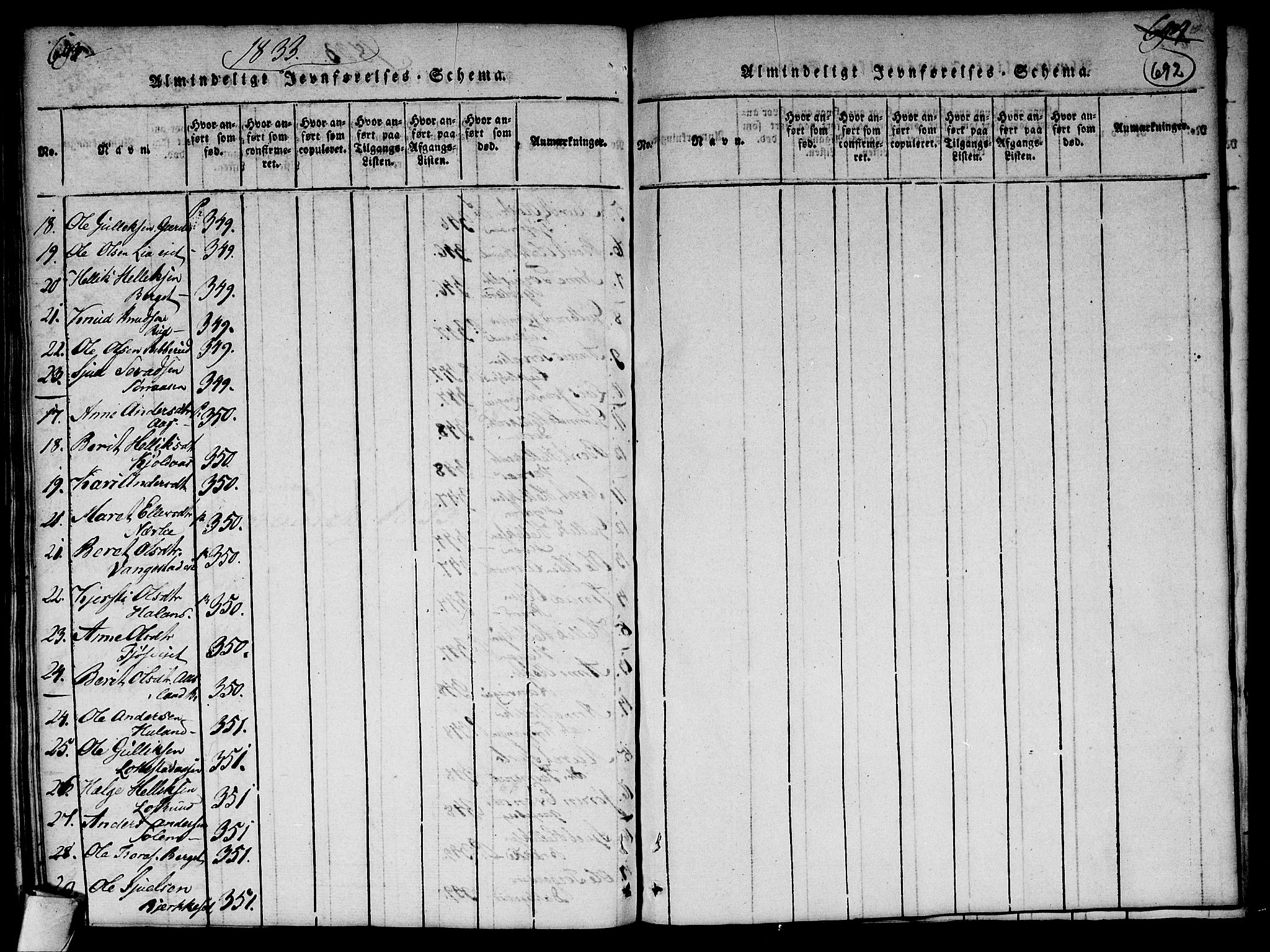 Flesberg kirkebøker, AV/SAKO-A-18/G/Ga/L0001: Parish register (copy) no. I 1, 1816-1834, p. 693-694