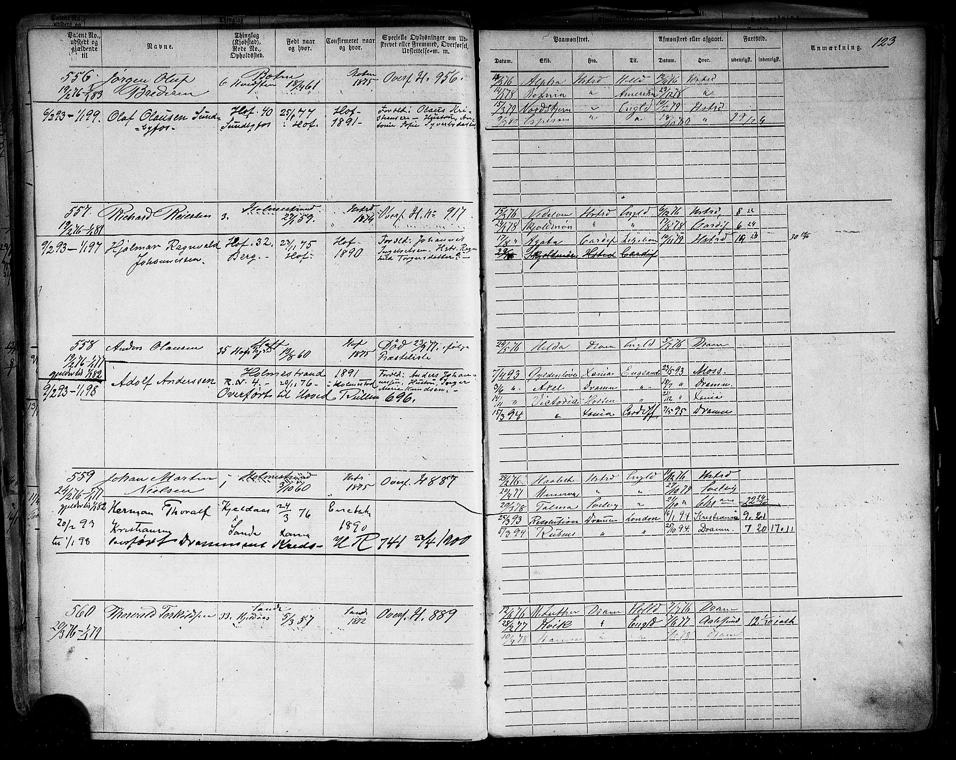 Holmestrand innrulleringskontor, SAKO/A-1151/F/Fb/L0003: Annotasjonsrulle, 1868-1886, p. 114