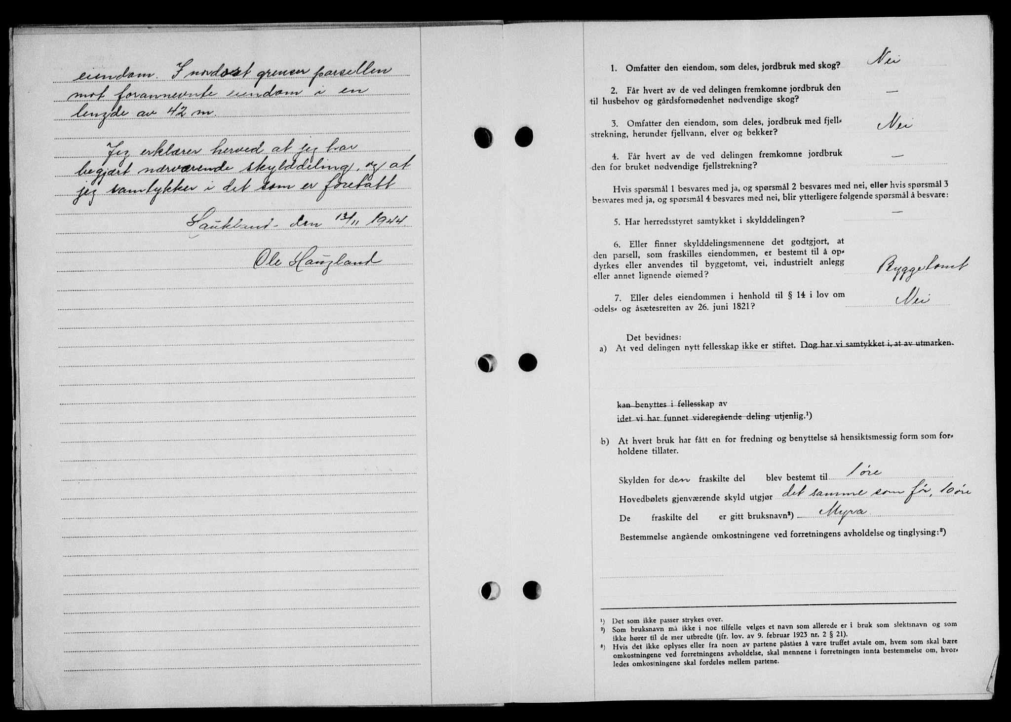 Lofoten sorenskriveri, AV/SAT-A-0017/1/2/2C/L0012a: Mortgage book no. 12a, 1943-1944, Diary no: : 1297/1944