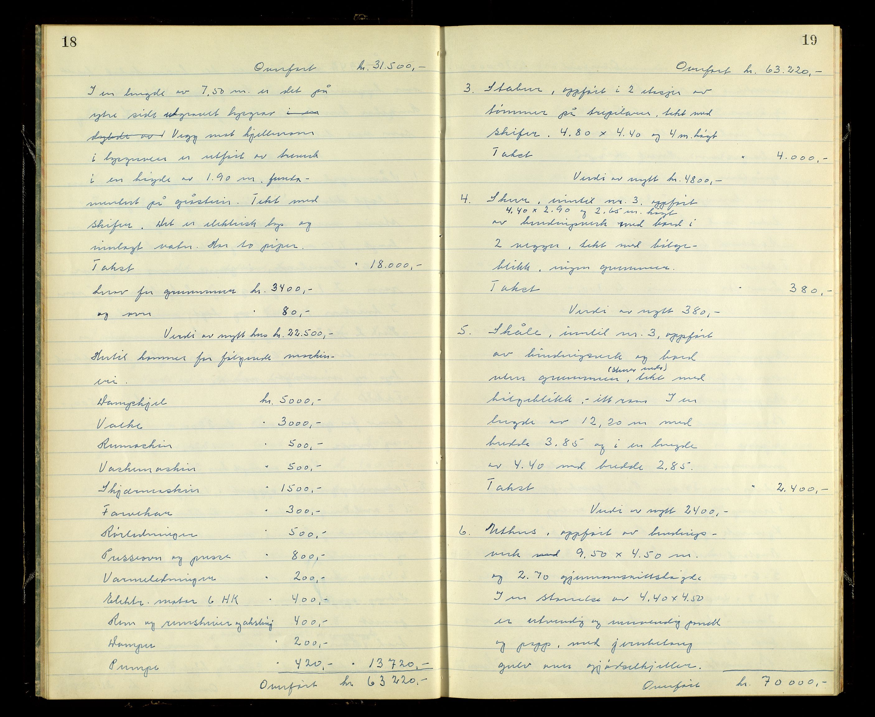 Norges Brannkasse, Ringebu, AV/SAH-NBRANR-037/F/L0004: Branntakstprotokoll, 1949-1955, p. 18-19