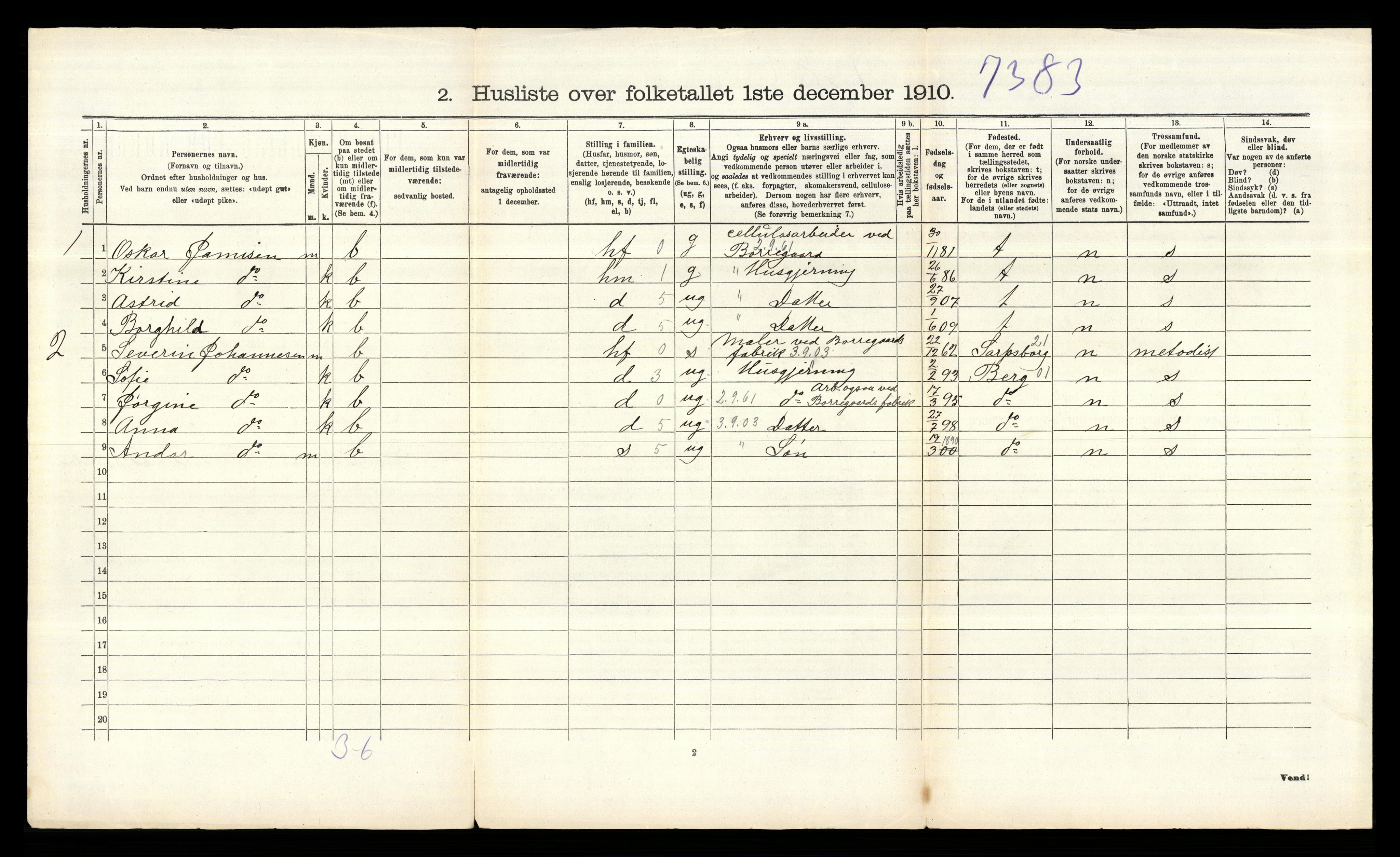 RA, 1910 census for Skjeberg, 1910, p. 555