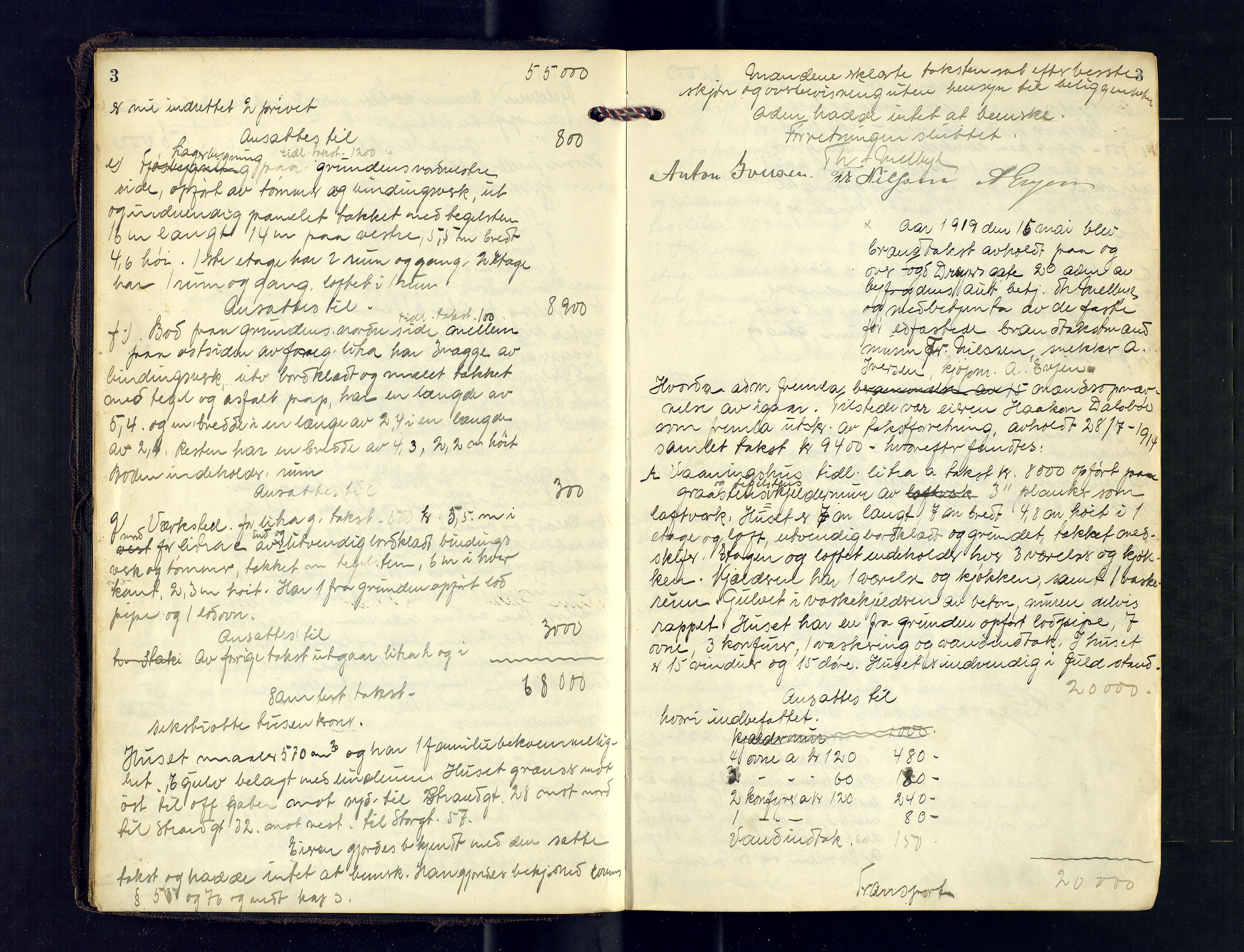 Tromsø byfogd/byrett, AV/SATØ-SATØ-0063/1/Oc/Ocb/Ocba/L0007: Branntakstprotokoll, 1918-1924, p. 3